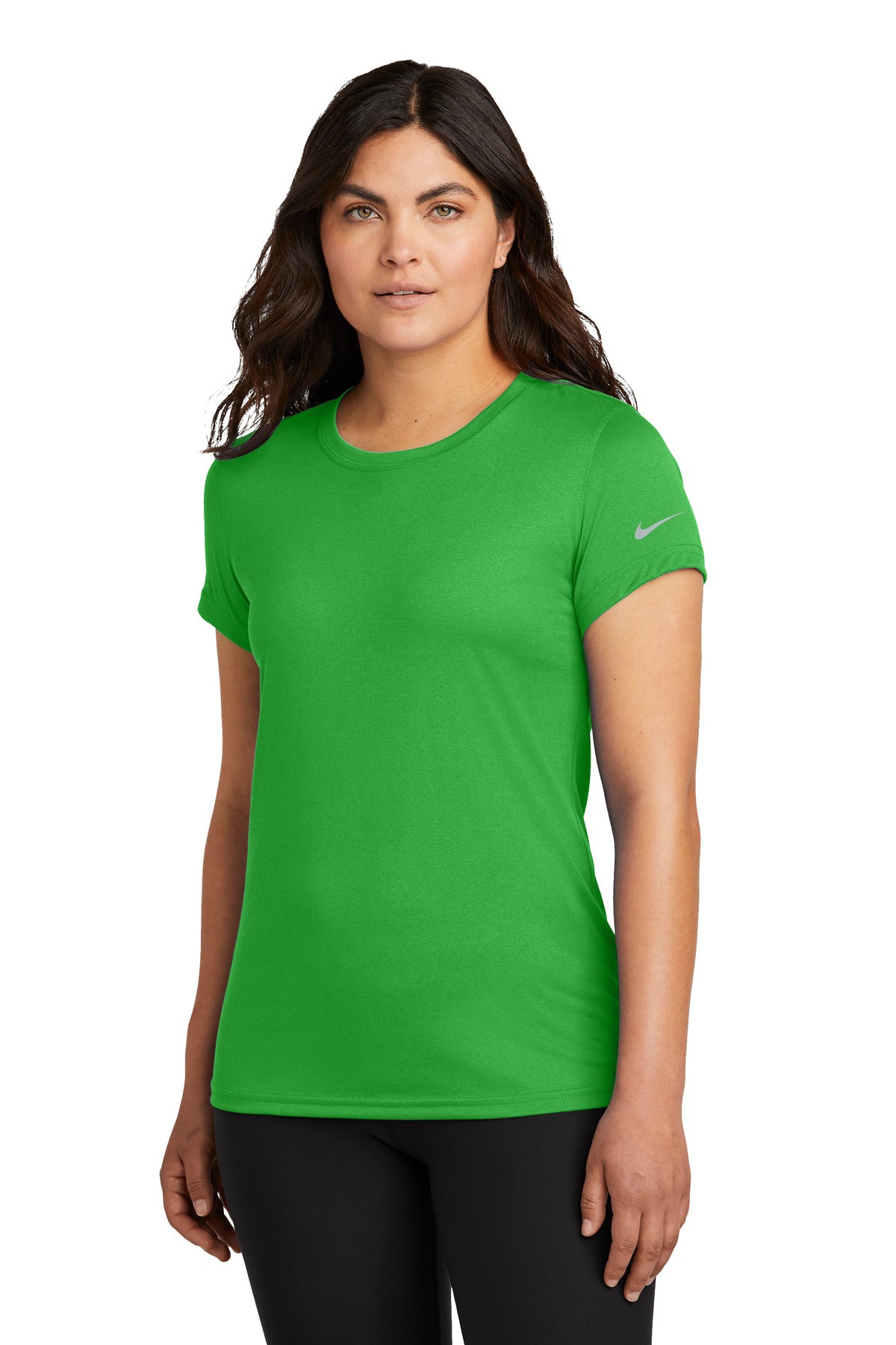 Nike Women's Swoosh Sleeve rLegend Tee NKDX8734 in Apple Green