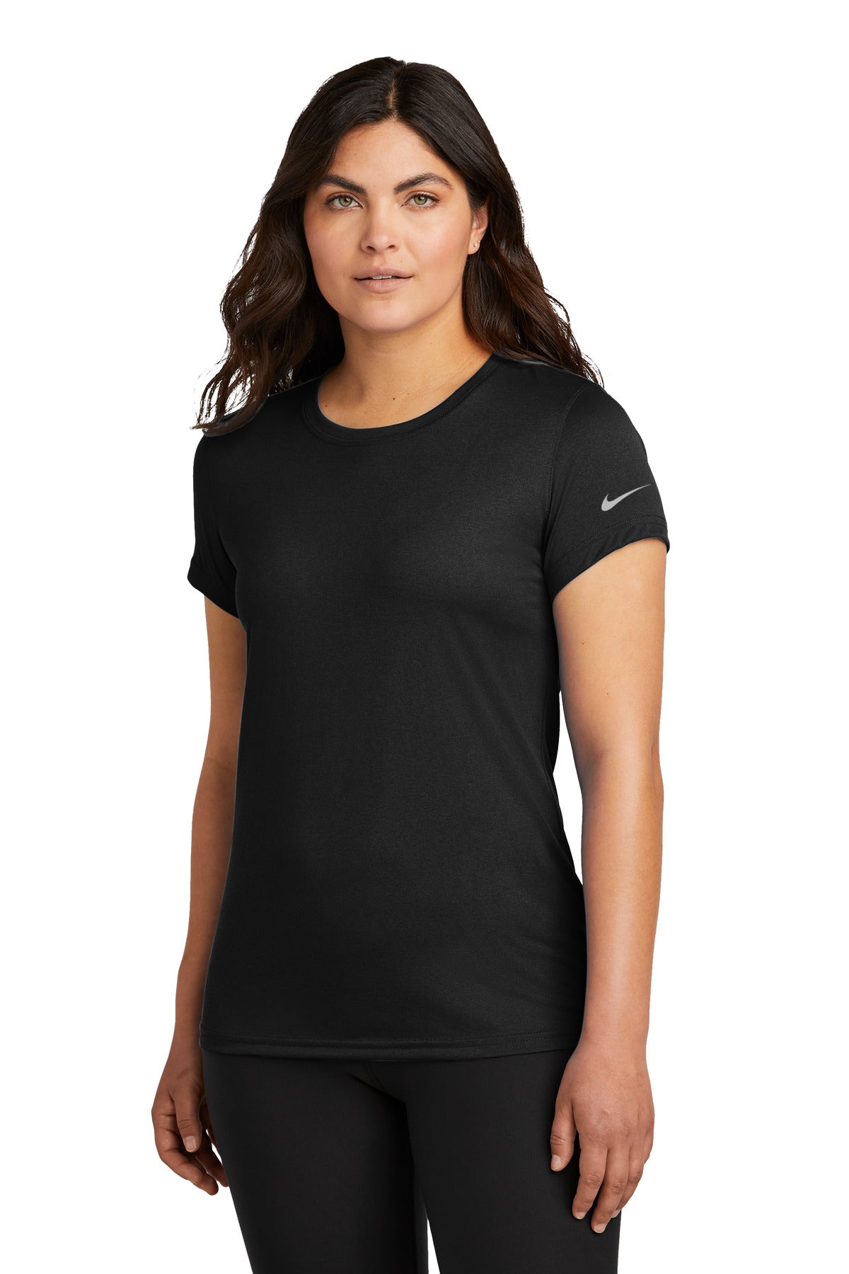 Nike Women's Swoosh Sleeve rLegend Tee NKDX8734 in Black