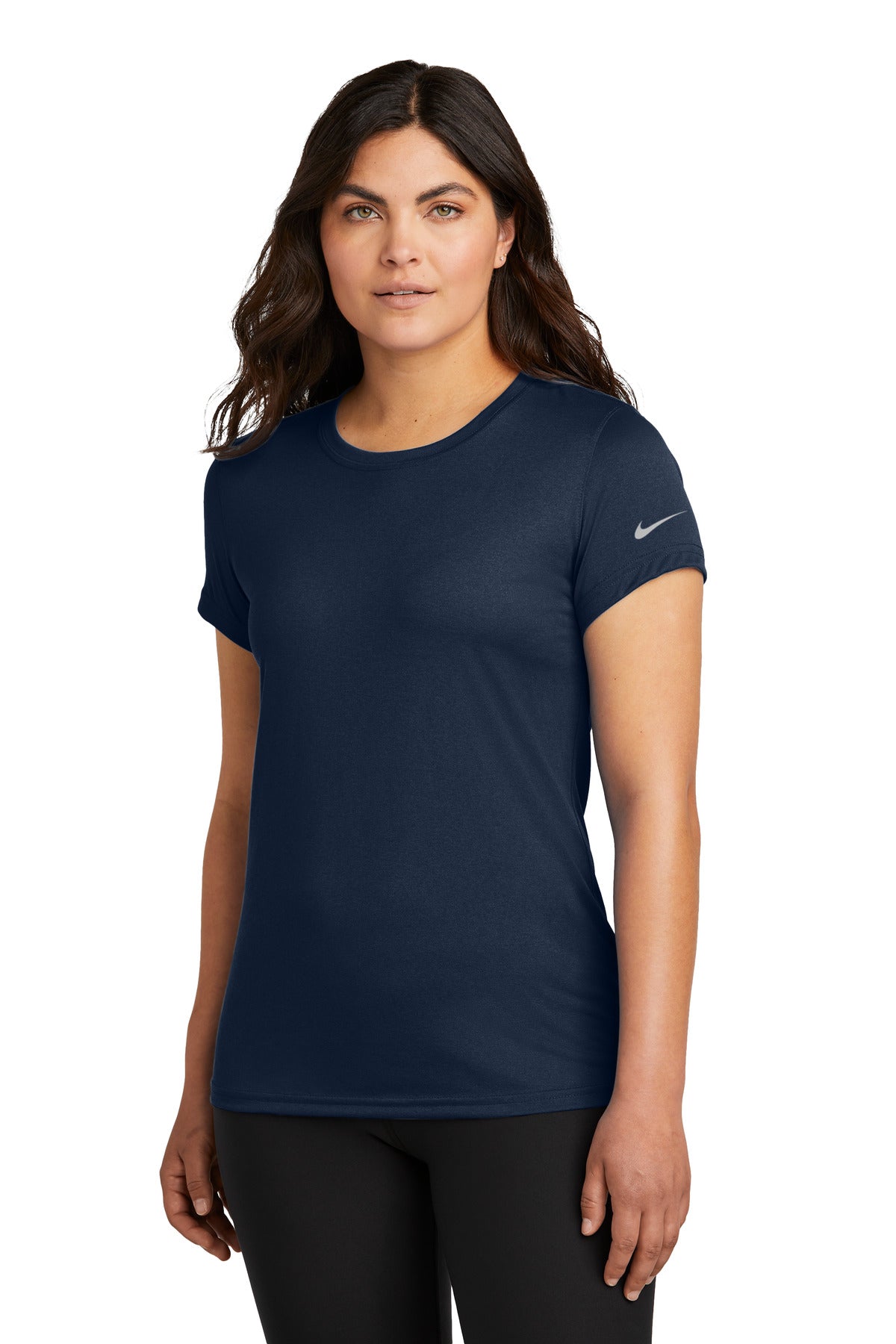 Nike Women's Swoosh Sleeve rLegend Tee NKDX8734 in College Navy