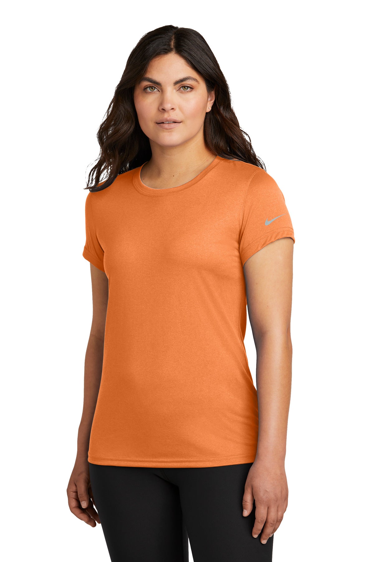 Nike Women's Swoosh Sleeve rLegend Tee NKDX8734 in Desert Orange
