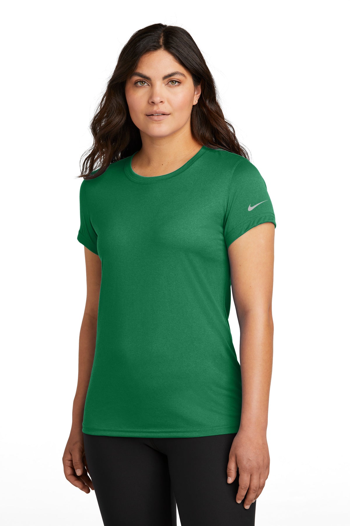 Nike Women's Swoosh Sleeve rLegend Tee NKDX8734 in Gorge Green