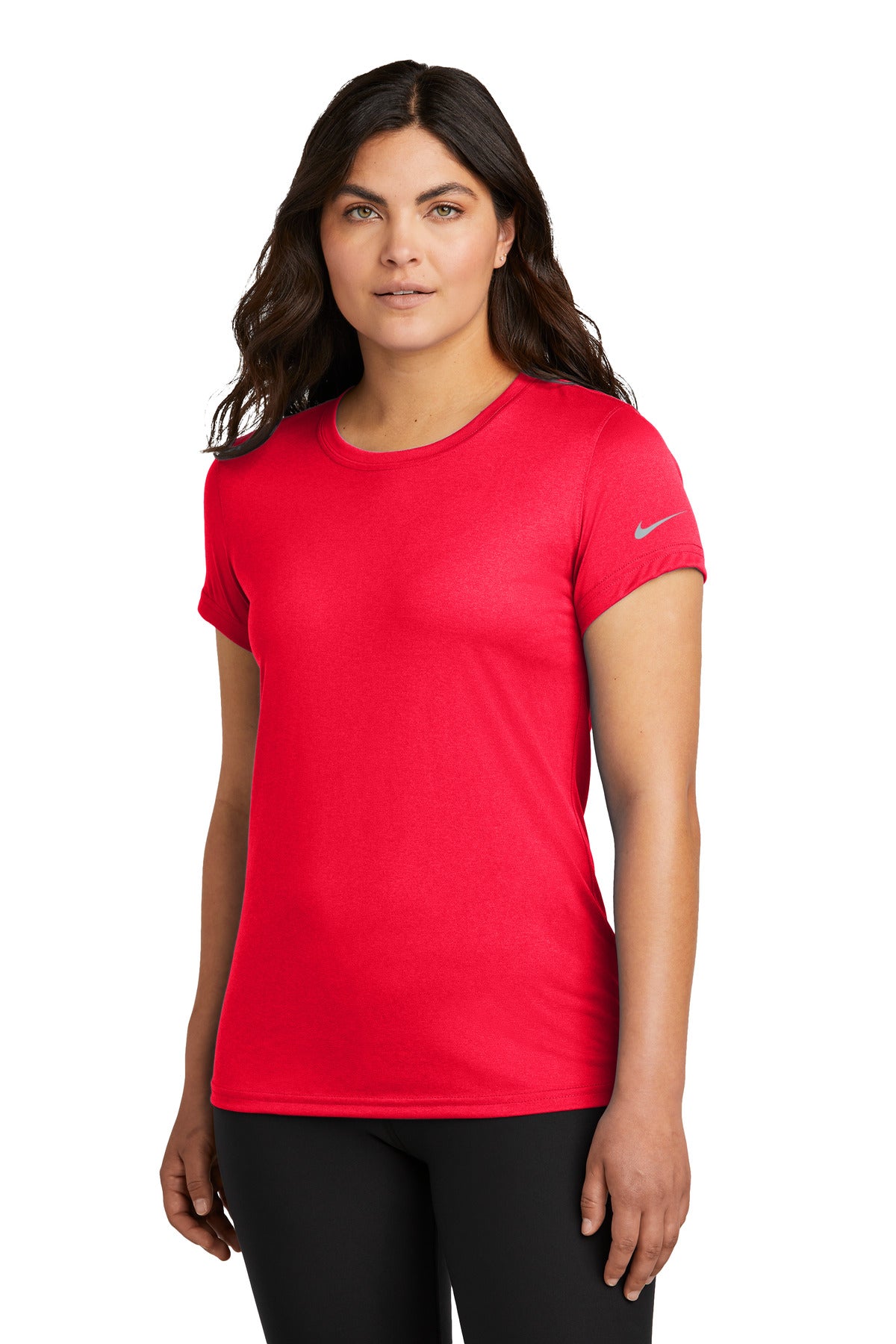 Nike Women's Swoosh Sleeve rLegend Tee NKDX8734 in University Red