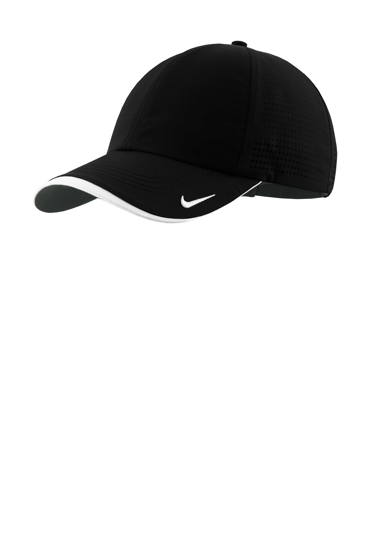 Nike Dri-FIT Perforated Performance Cap NKFB6445 in Black/ White