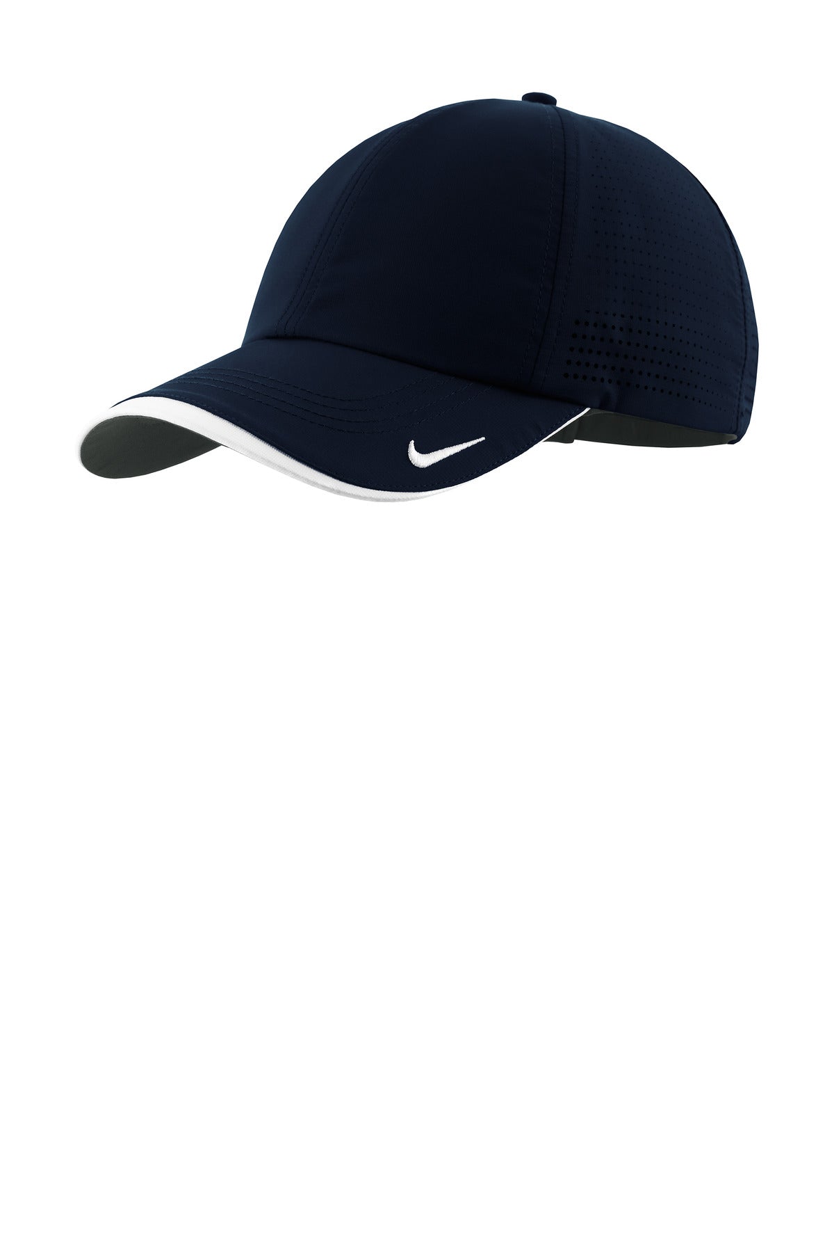 Nike Dri-FIT Perforated Performance Cap NKFB6445 in Navy/ White