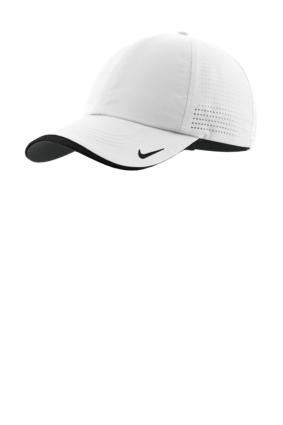 Nike Dri-FIT Perforated Performance Cap NKFB6445 in White/ Black