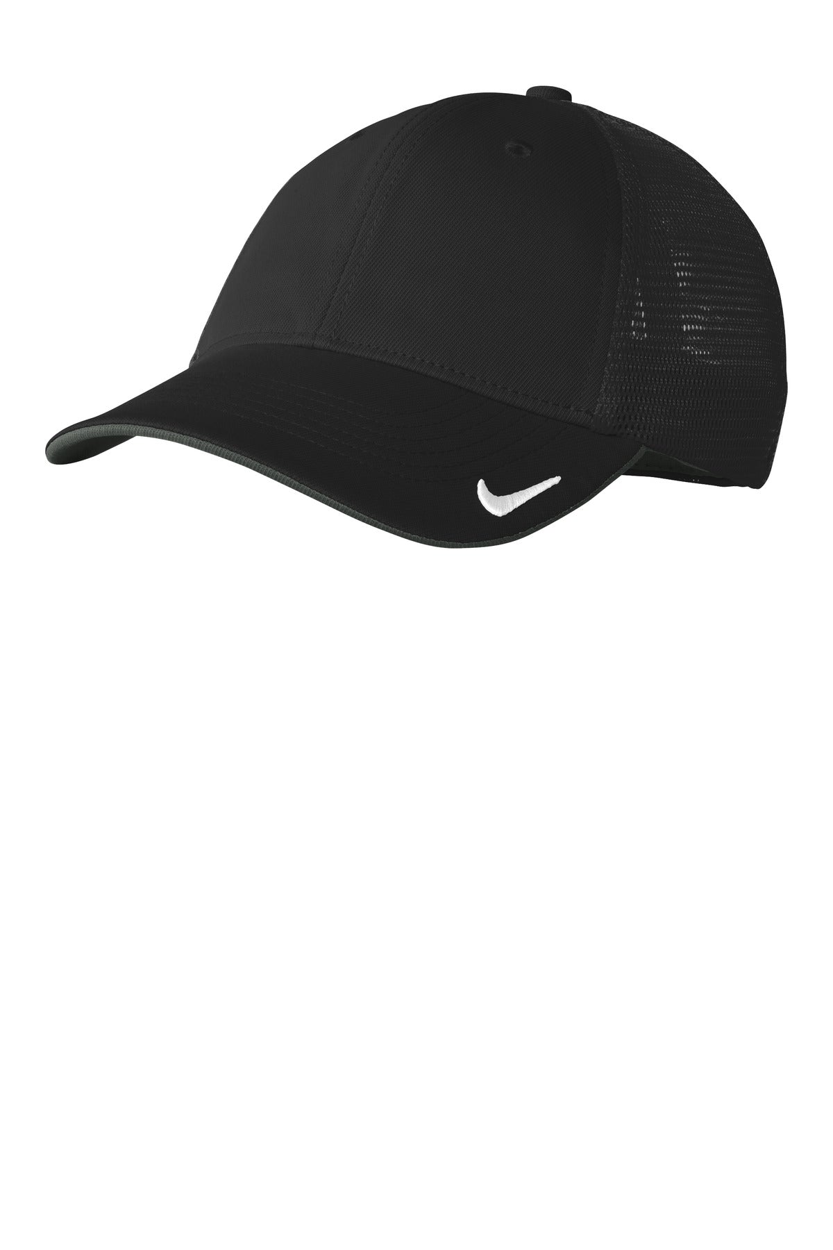 Nike Stretch-to-Fit Mesh Back Cap NKFB6448 in Black/ Black