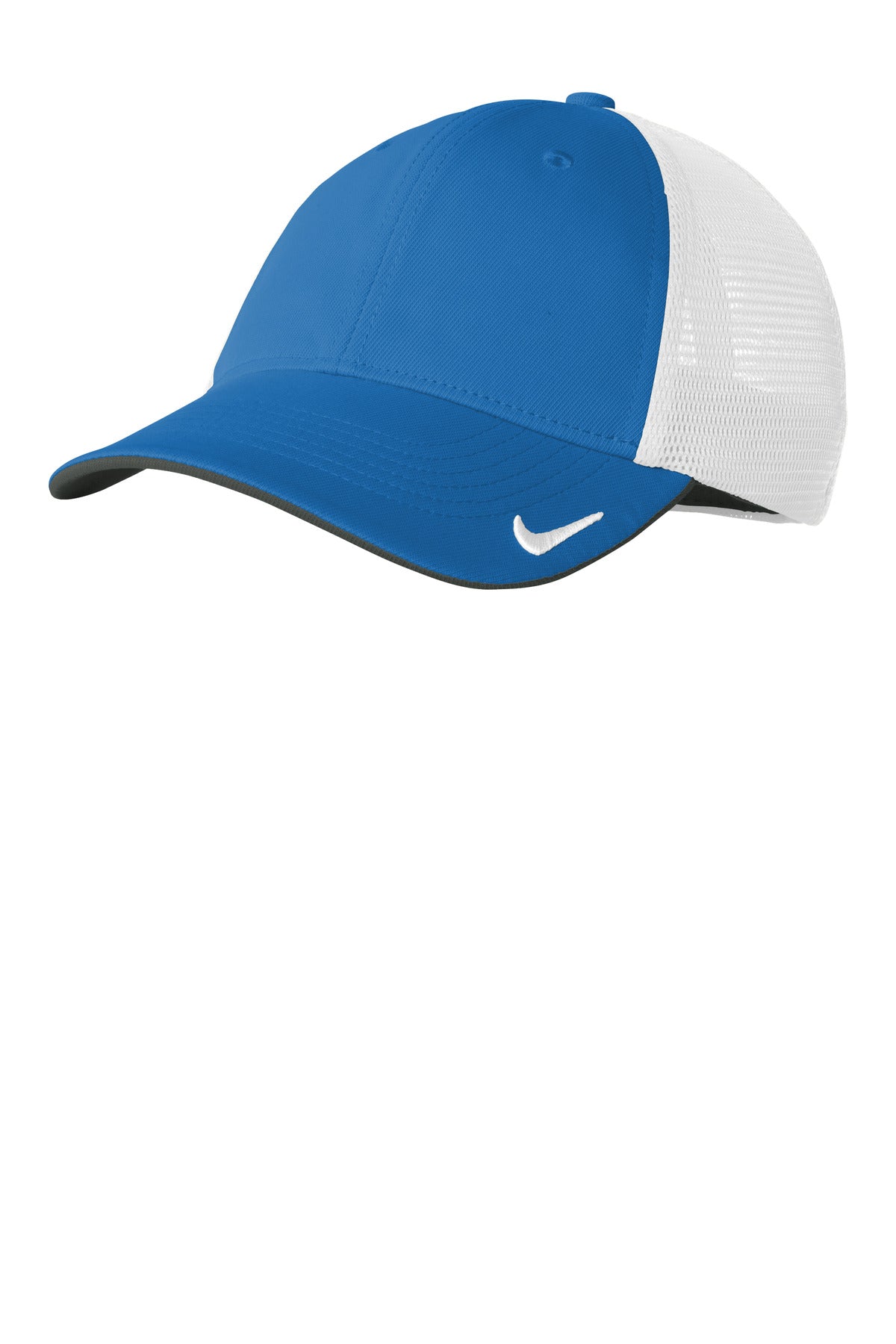 Nike Stretch-to-Fit Mesh Back Cap NKFB6448 in Gym Blue/ White