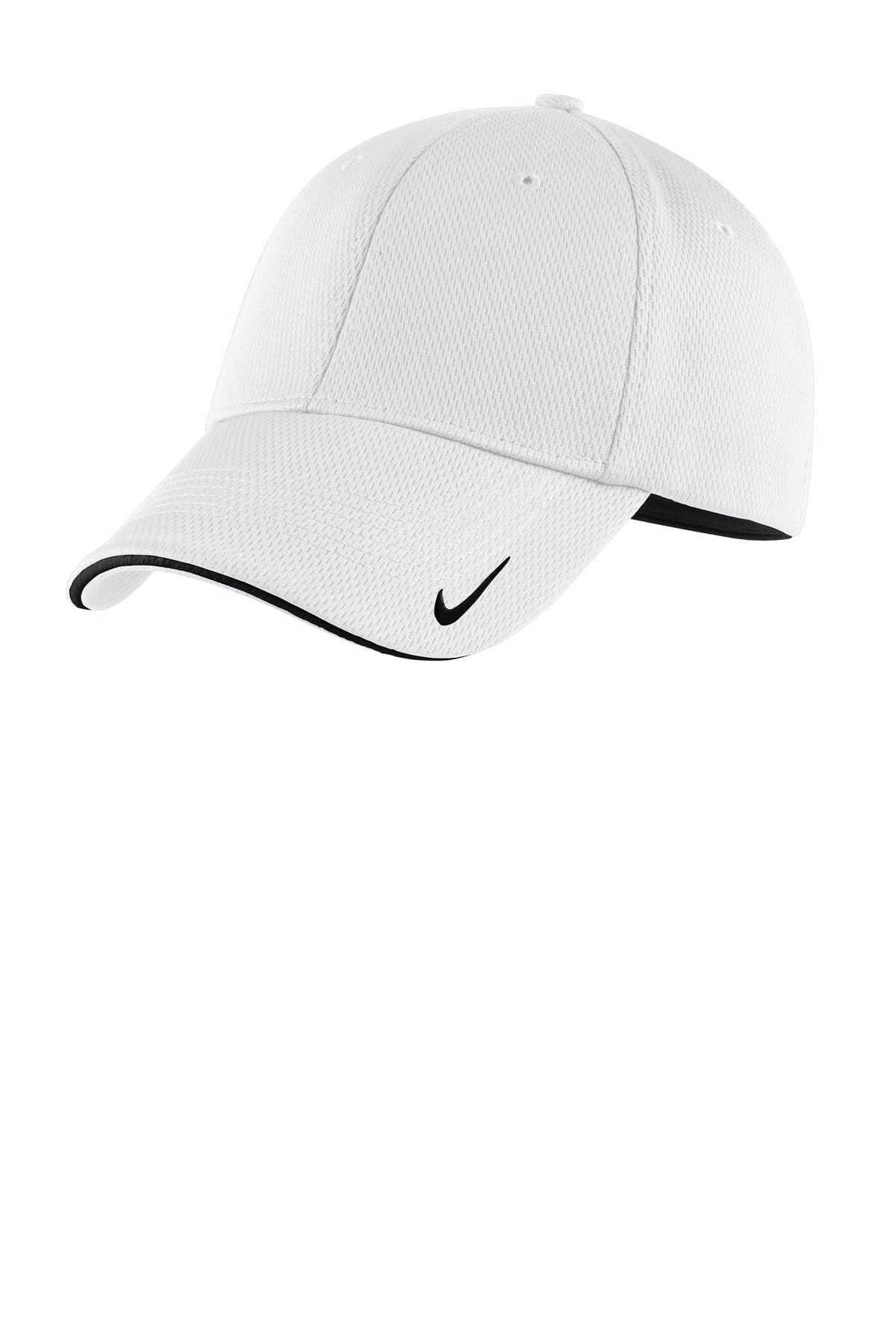 Nike Dri-FIT Stretch Mesh Sandwich Bill Cap NKFD9718 in White/ Black