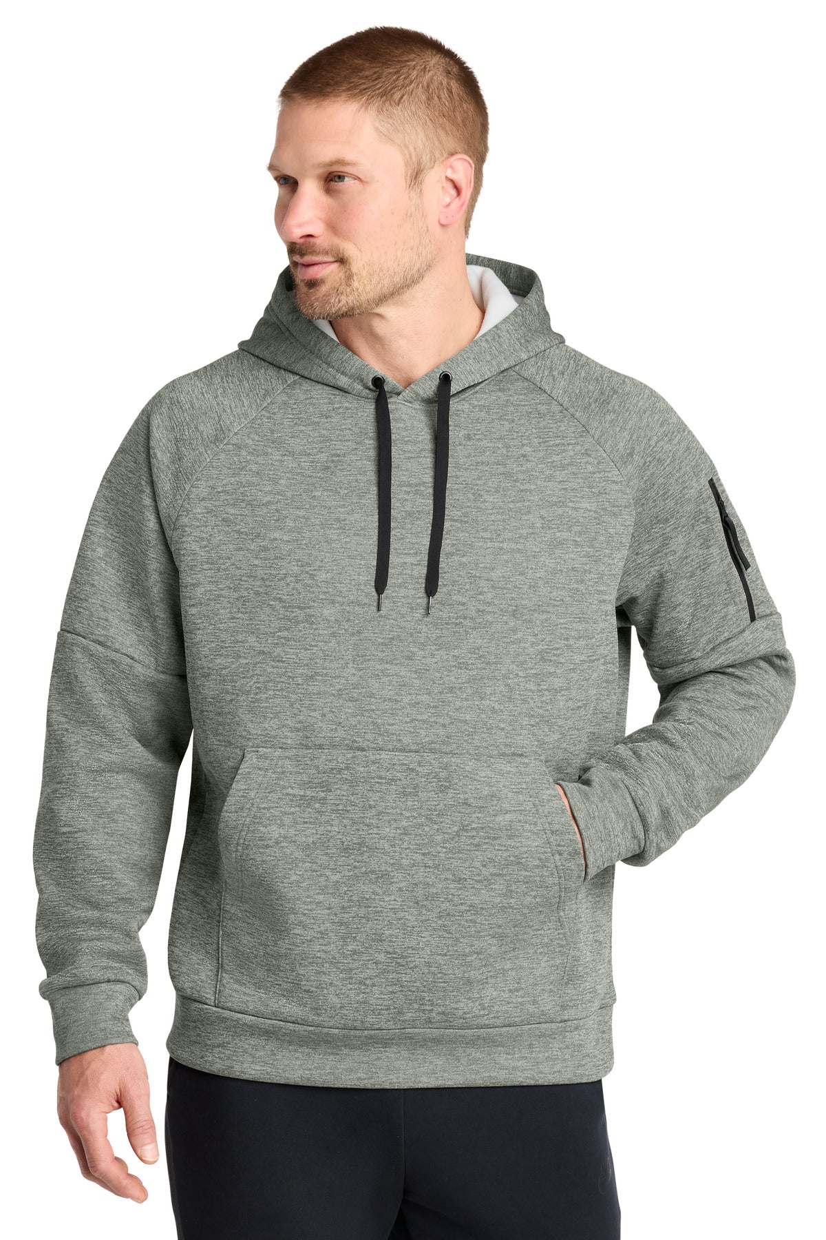 Nike Therma-FIT Pocket Pullover Fleece Hoodie NKFD9735 in Dark Grey Heather