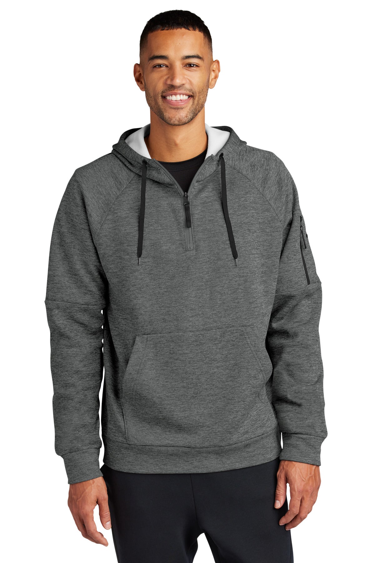 Nike Therma-FIT Pocket 1/4-Zip Fleece Hoodie NKFD9742 in Charcoal Heather
