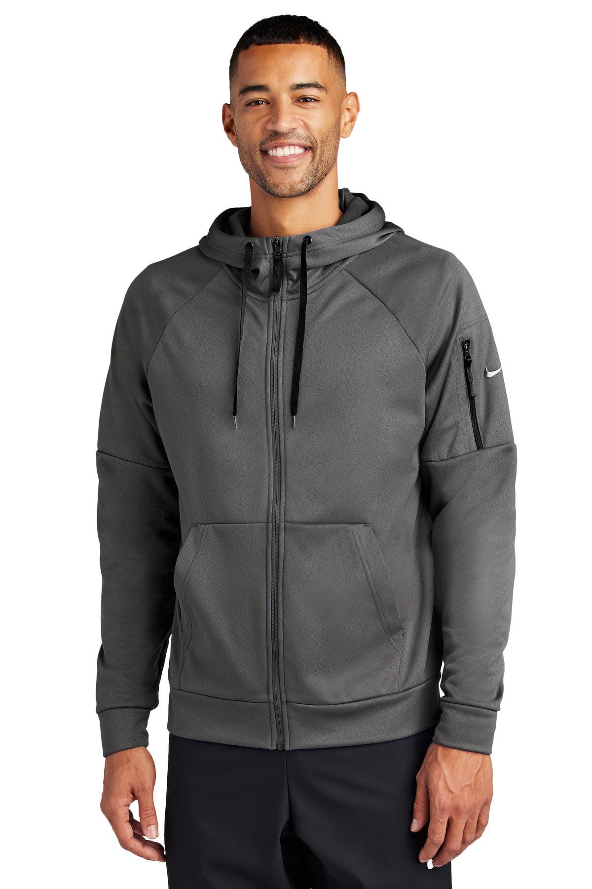 Nike Therma-FIT Pocket Full-Zip Fleece Hoodie NKFD9859 in Anthracite