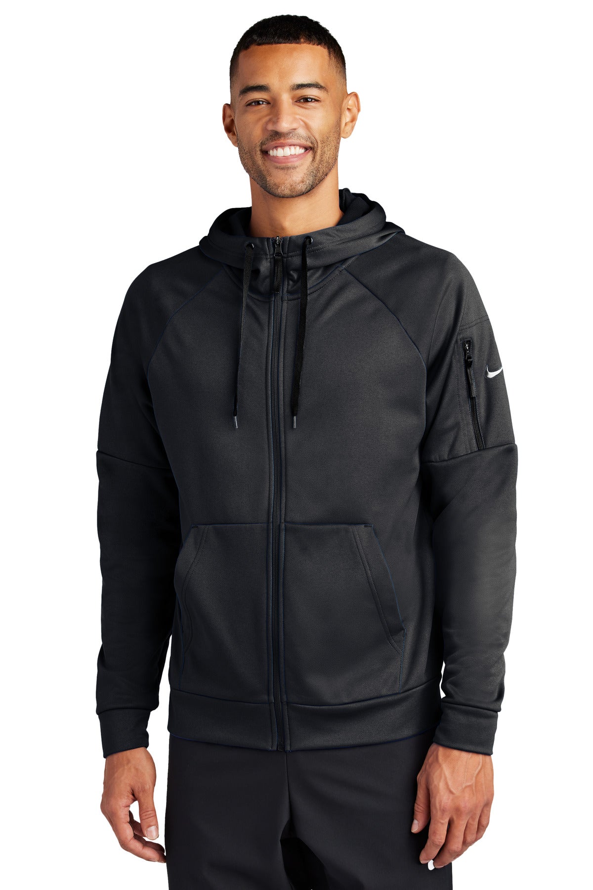 Nike Therma-FIT Pocket Full-Zip Fleece Hoodie NKFD9859 in Black