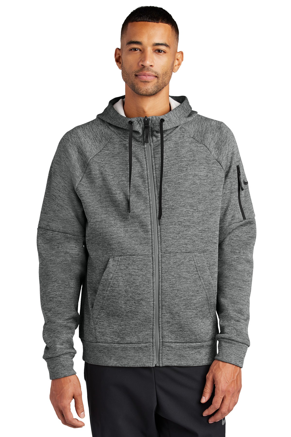 Nike Therma-FIT Pocket Full-Zip Fleece Hoodie NKFD9859 in Charcoal Heather