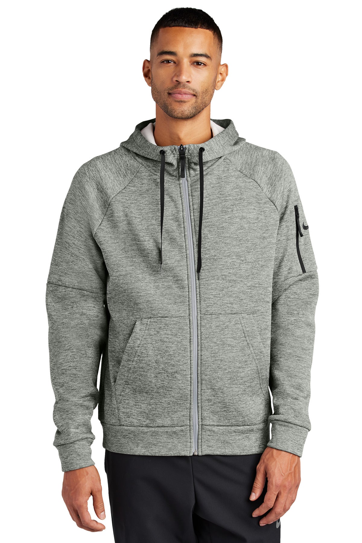 Nike Therma-FIT Pocket Full-Zip Fleece Hoodie NKFD9859 in Dark Grey Heather