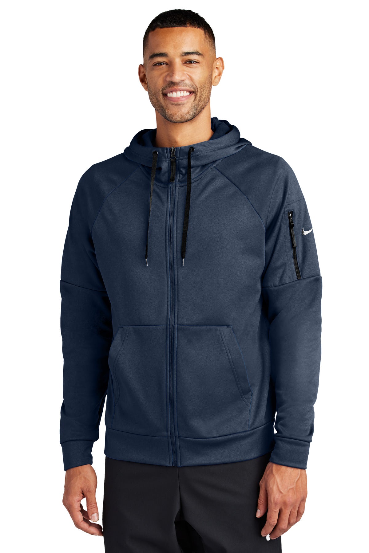Nike Therma-FIT Pocket Full-Zip Fleece Hoodie NKFD9859 in Navy