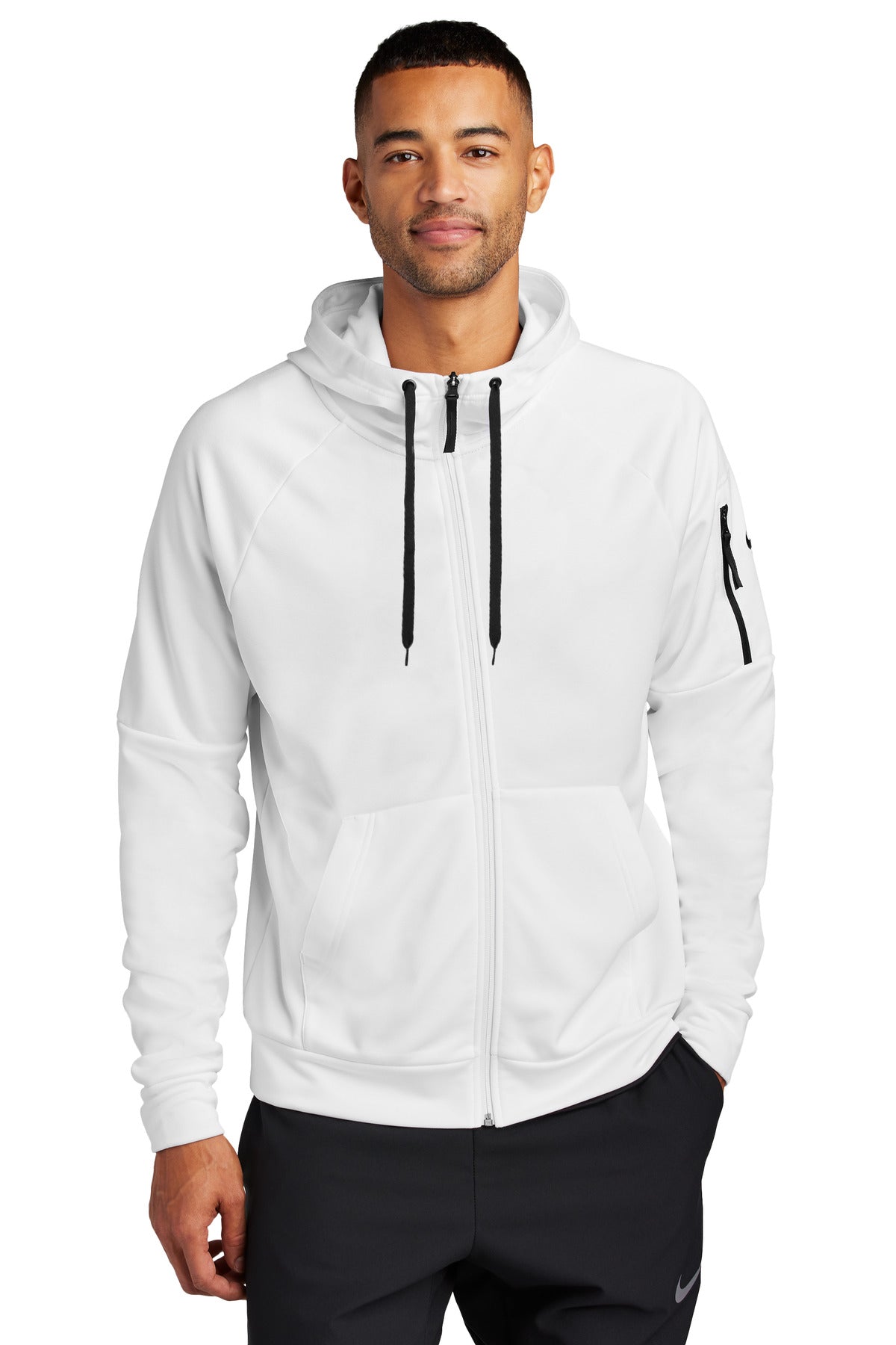 Nike Therma-FIT Pocket Full-Zip Fleece Hoodie NKFD9859 in White