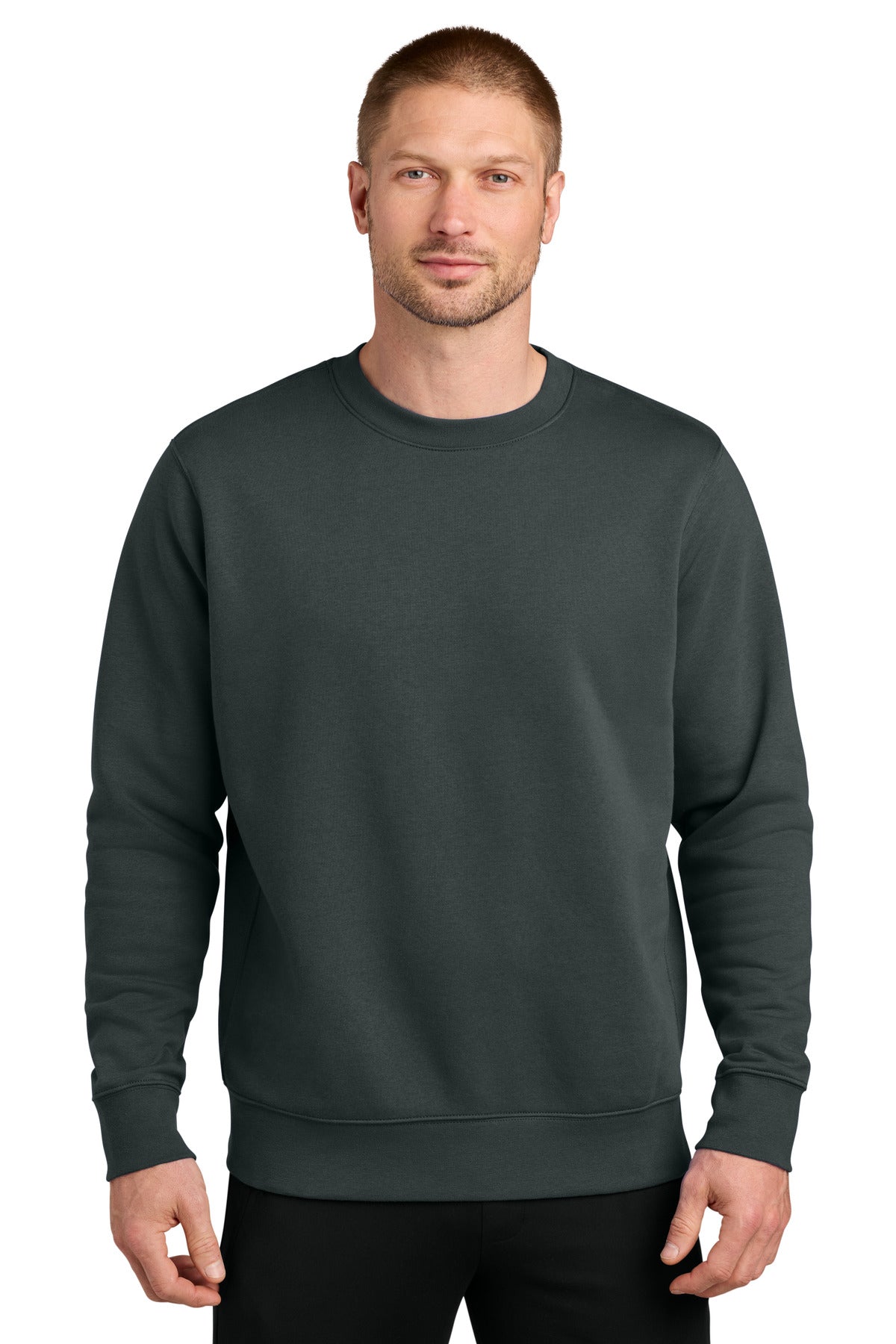 Nike Club Fleece Sleeve Swoosh Crew NKFD9863 in Anthracite