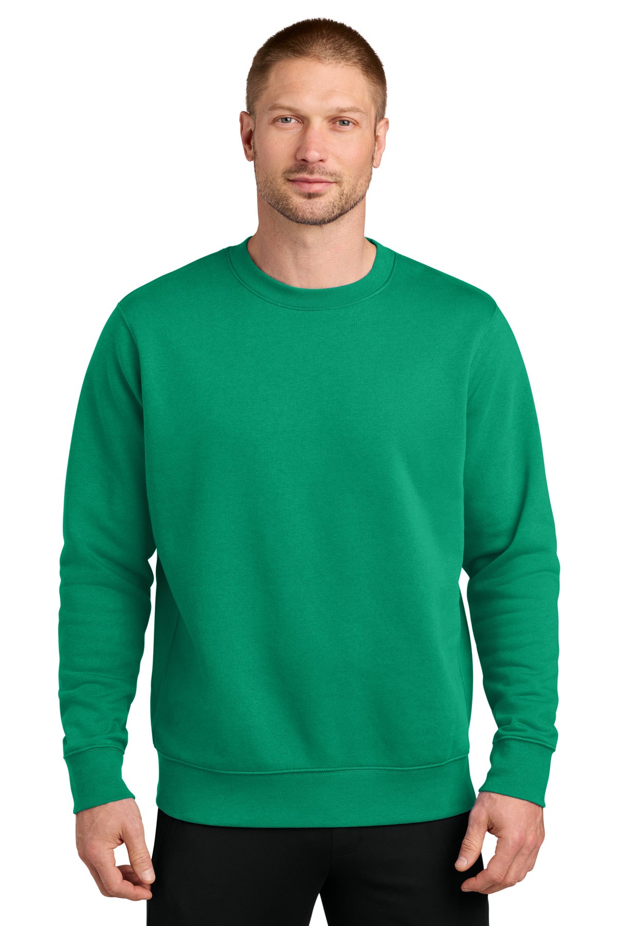 Nike Club Fleece Sleeve Swoosh Crew NKFD9863 in Stadium Green