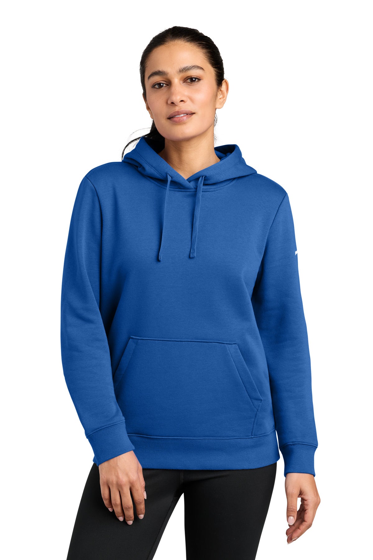 Nike Women's Club Fleece Sleeve Swoosh Pullover Hoodie NKFD9889 in Game Royal