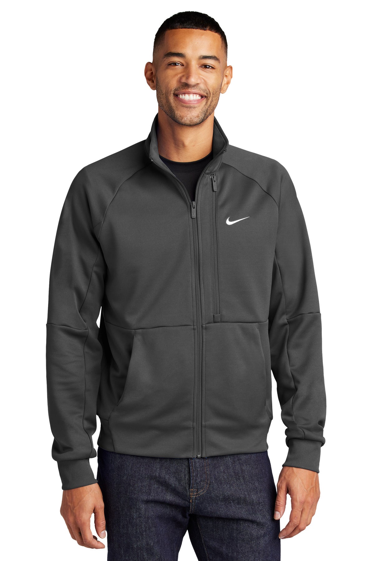 Nike Full-Zip Chest Swoosh Jacket NKFD9891 in Anthracite