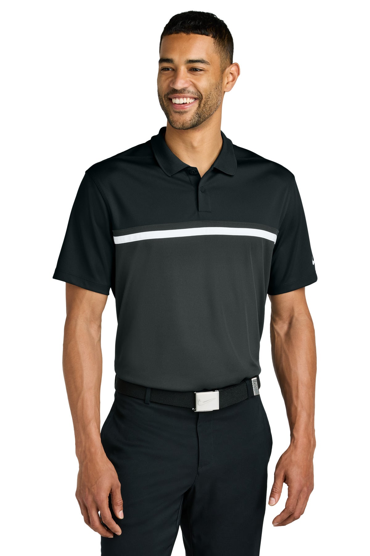 Nike Dri-FIT Victory Colorblock Polo NKFQ3968 in Black/ Anthracite/ White