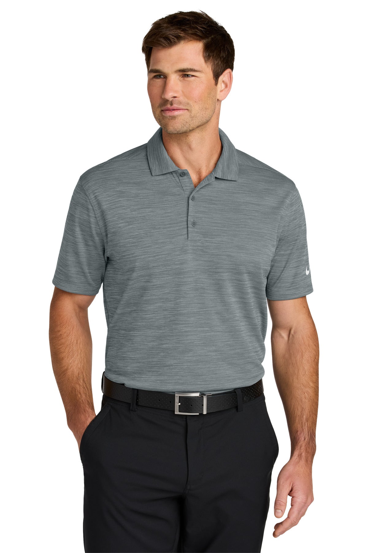 Nike Dri-FIT Striated Polo NKFQ4792 in Cool Grey