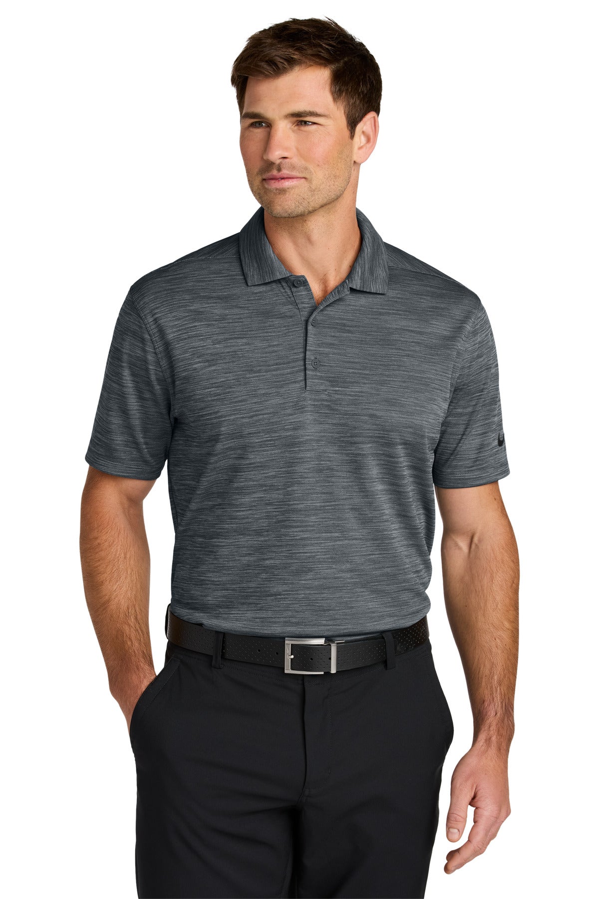 Nike Dri-FIT Striated Polo NKFQ4792 in Dark Grey