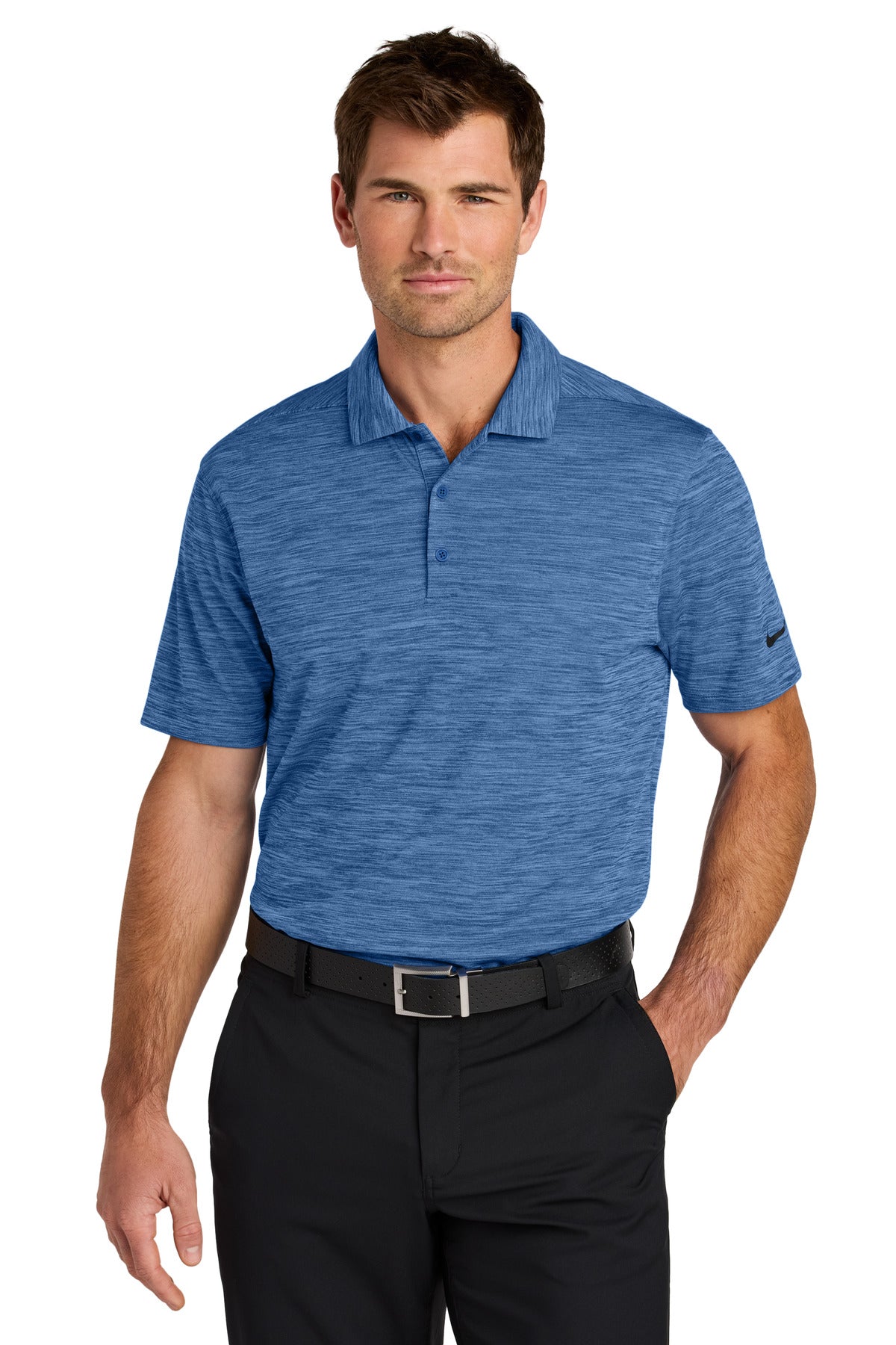 Nike Dri-FIT Striated Polo NKFQ4792 in Game Royal
