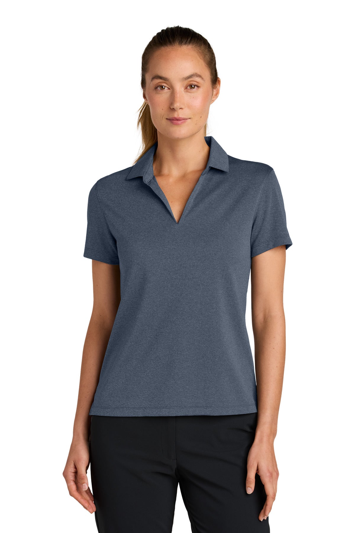 Nike Women's Dri-FIT Smooth Heather Polo NKFQ4793 in Navy Heather