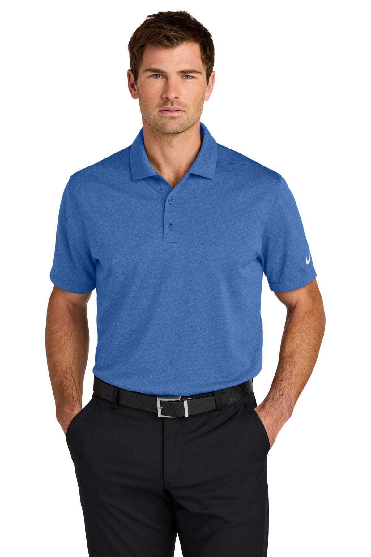 Nike Dri-FIT Smooth Heather Polo NKFQ4794 in Game Royal Heather