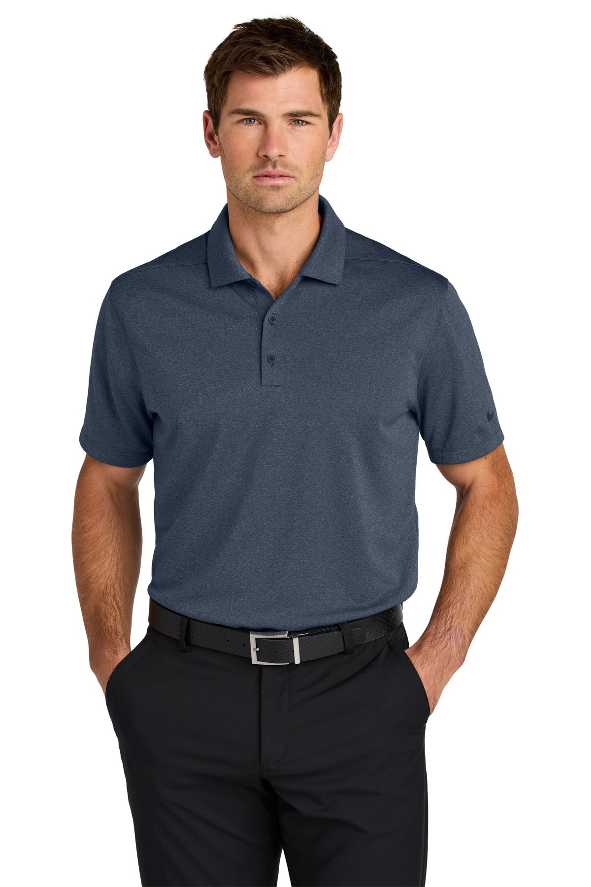 Nike Dri-FIT Smooth Heather Polo NKFQ4794 in Navy Heather