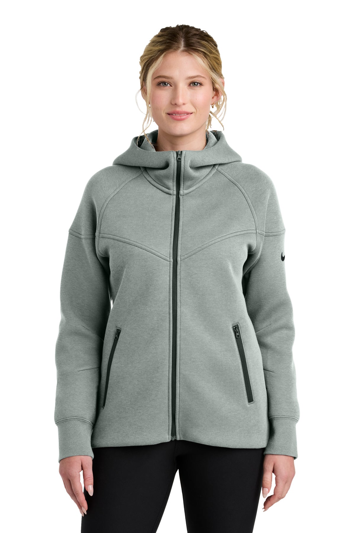 Nike Women's Tech Fleece Full-Zip Hoodie NKFQ4798 in Dark Grey Heather