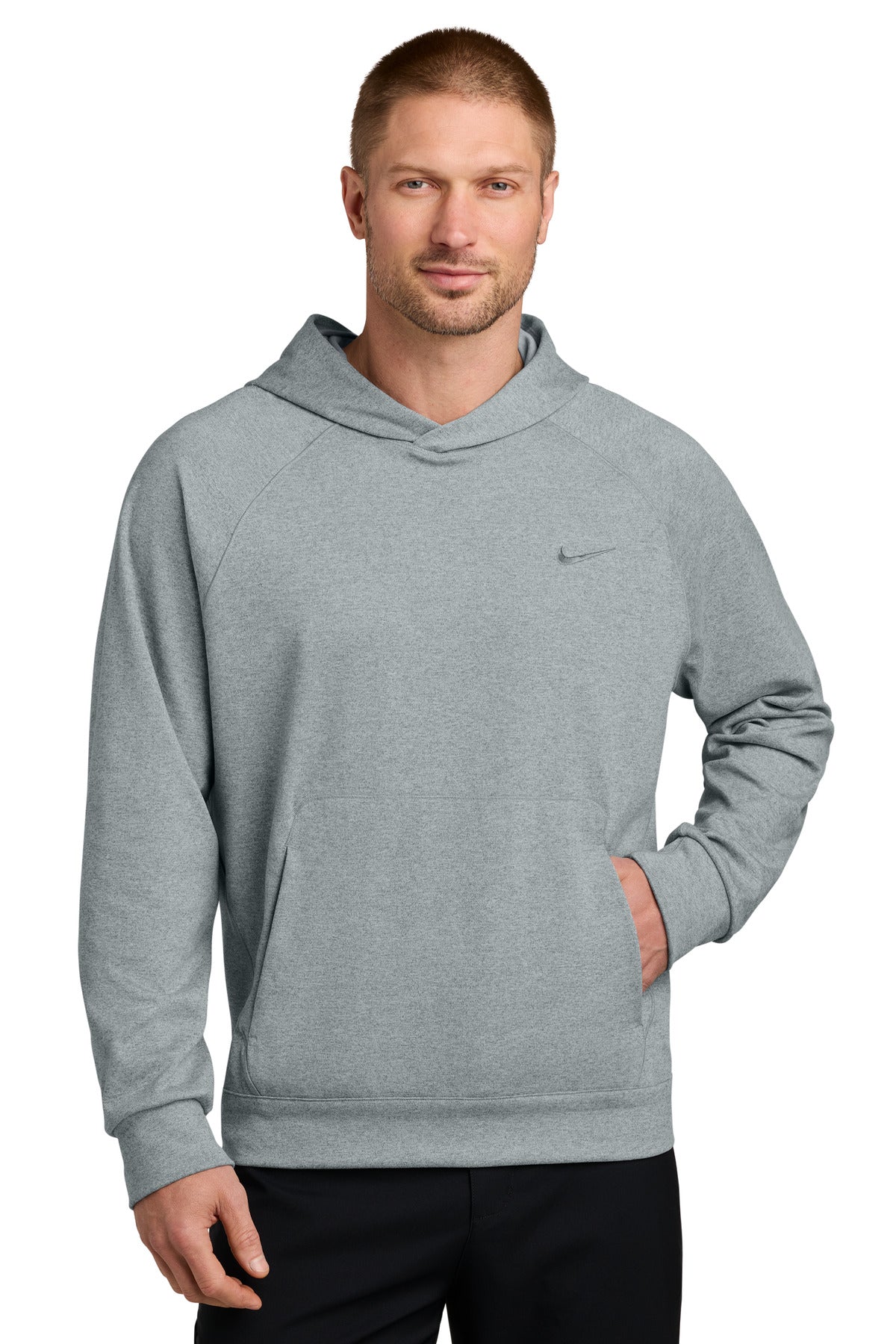 Nike Dri-Fit Primary Hoodie NKIO8126 in Cool Grey Heather