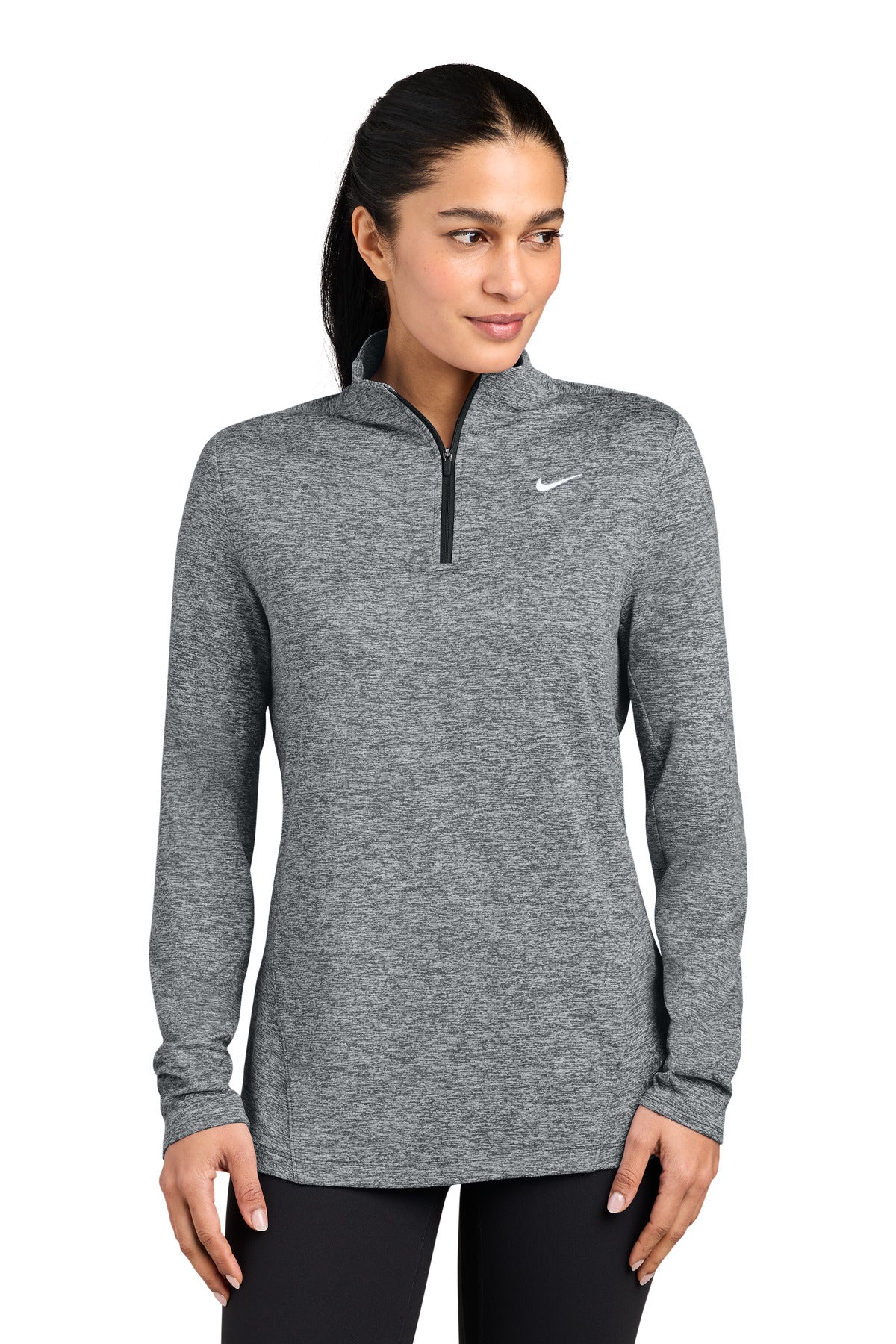 Nike Women's Dri-FIT Stride 1/2-Zip NKIO8141 in Black Heather