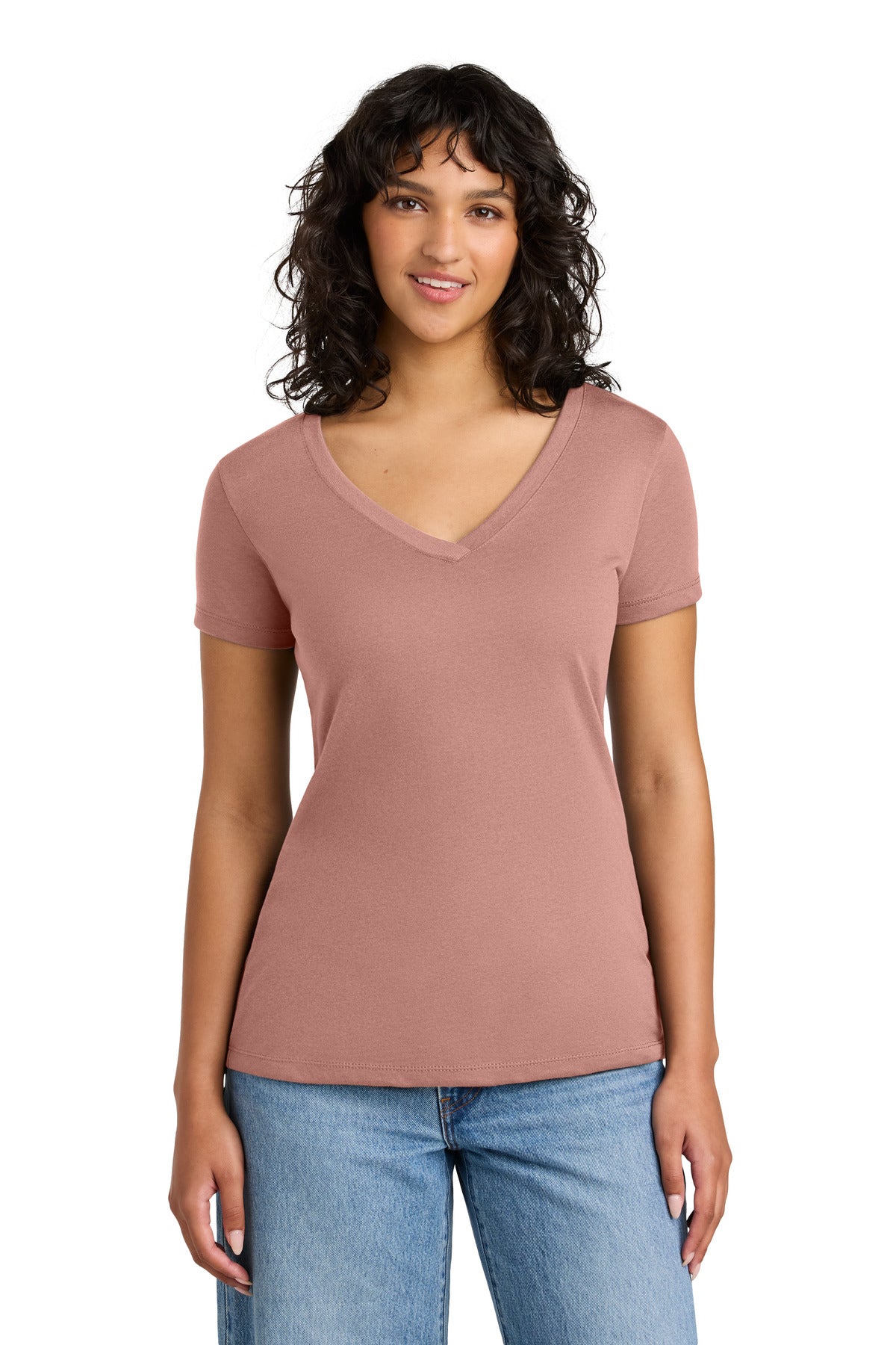 Next Level Apparel Women's Ideal V-Neck Tee NL1540 in Desert Pink