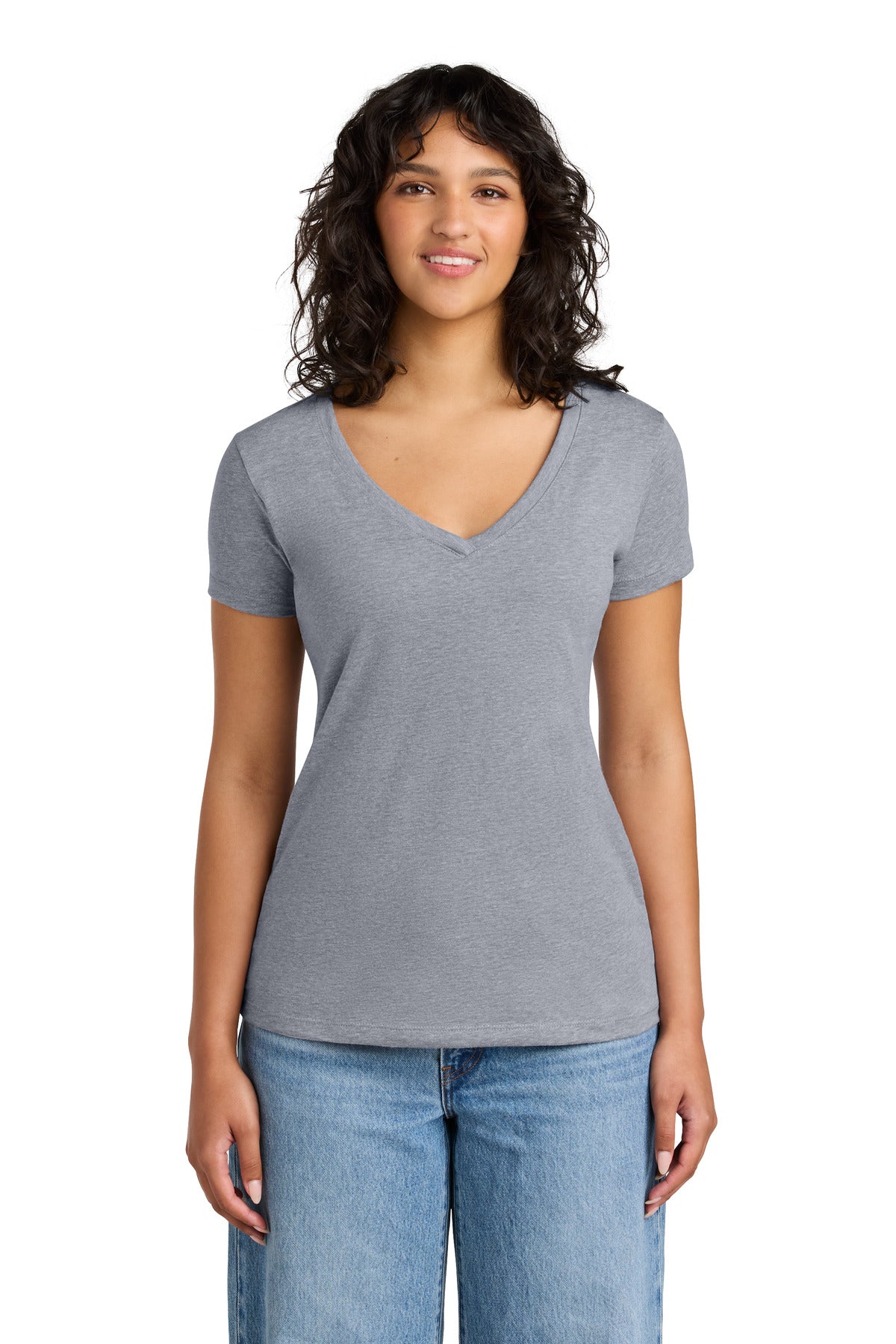 Next Level Apparel Women's Ideal V-Neck Tee NL1540 in Heather Gray