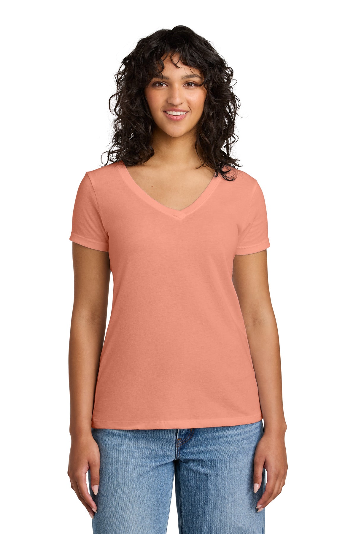 Next Level Apparel Women's Ideal V-Neck Tee NL1540 in Light Orange
