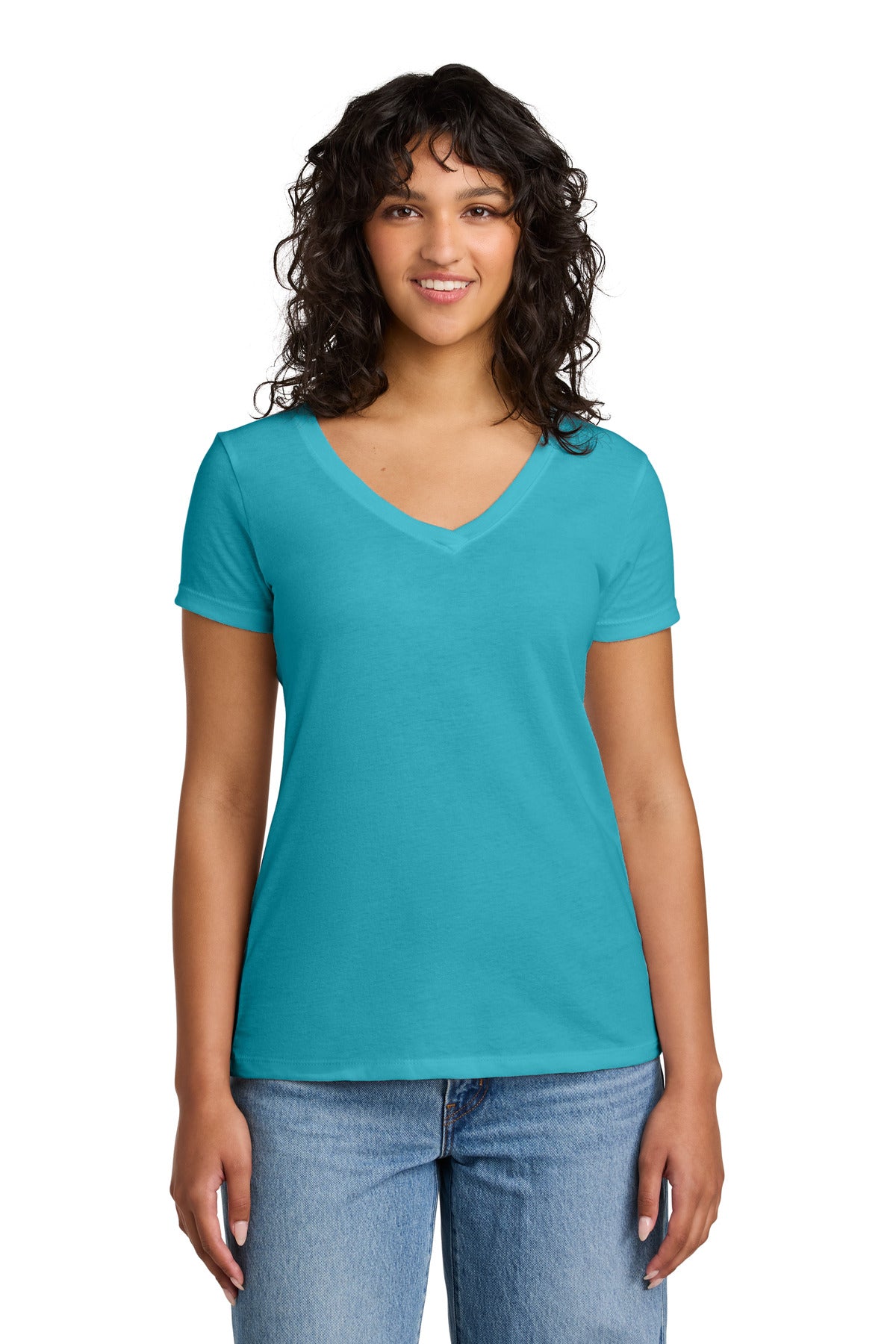 Next Level Apparel Women's Ideal V-Neck Tee NL1540 in Tahiti Blue