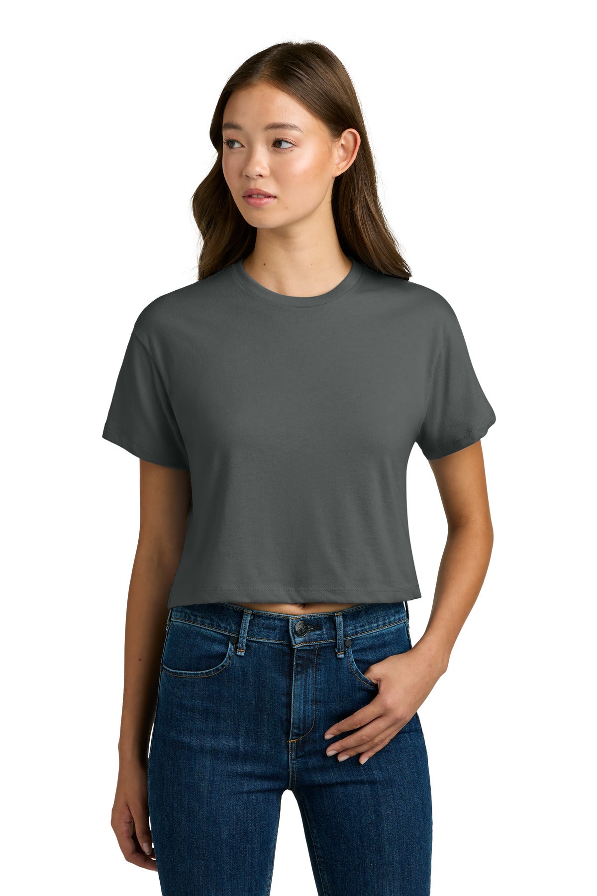 Next Level Apparel Women's Ideal Crop Top NL1580 in Dark Gray