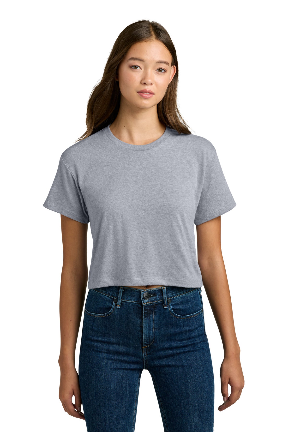 Next Level Apparel Women's Ideal Crop Top NL1580 in Heather Gray