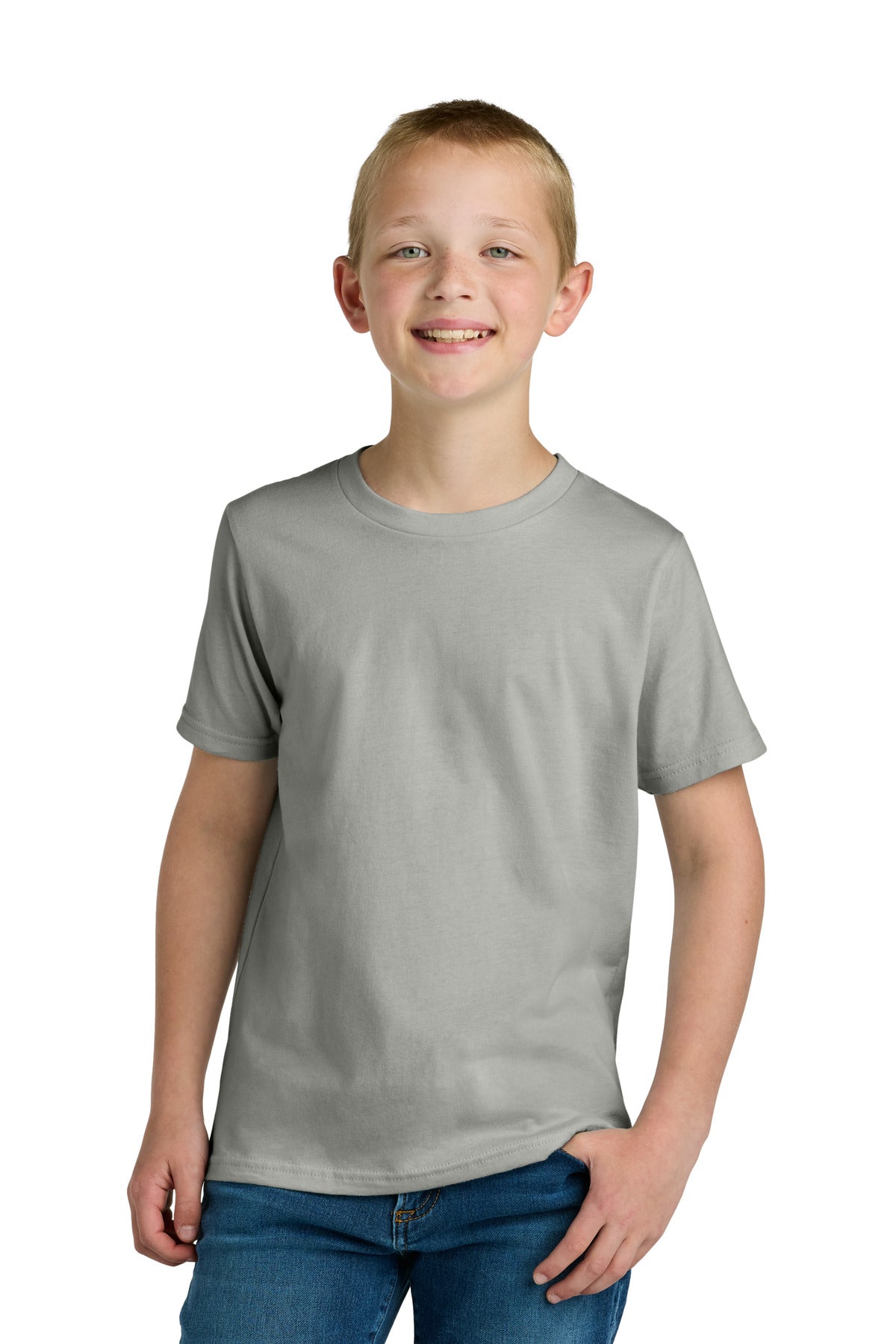 Next Level Apparel Youth Cotton Tee NL3310 in Light Gray