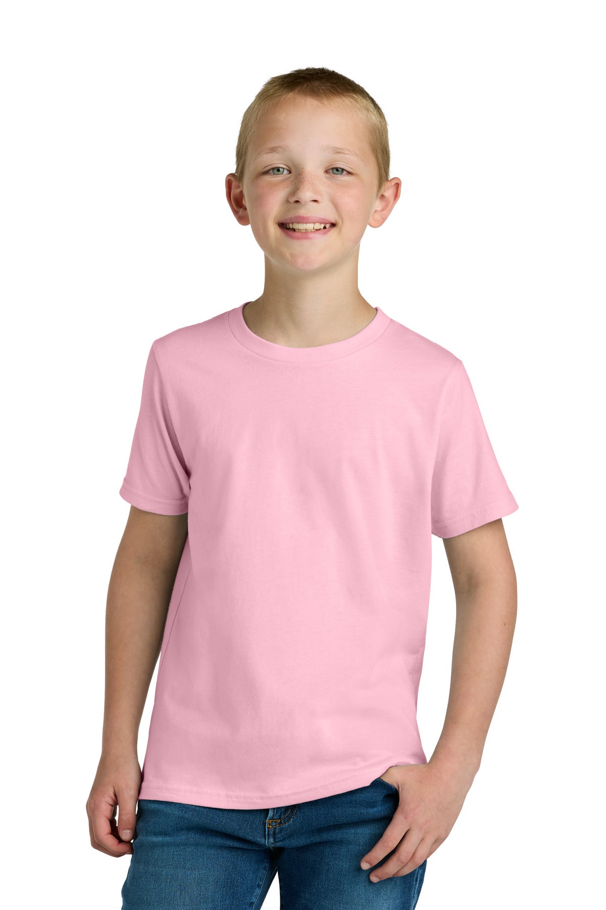 Next Level Apparel Youth Cotton Tee NL3310 in Light Pink