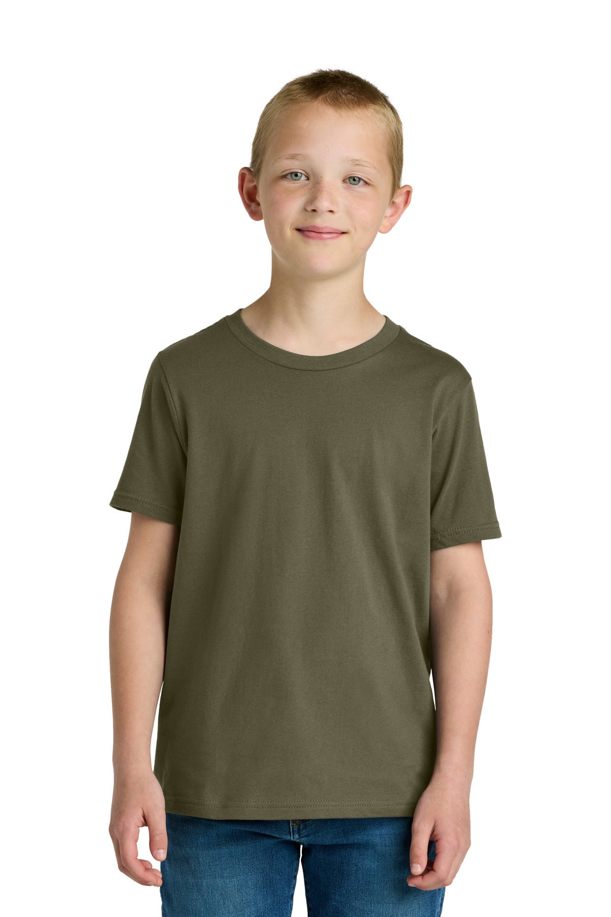 Next Level Apparel Youth Cotton Tee NL3310 in Military Green