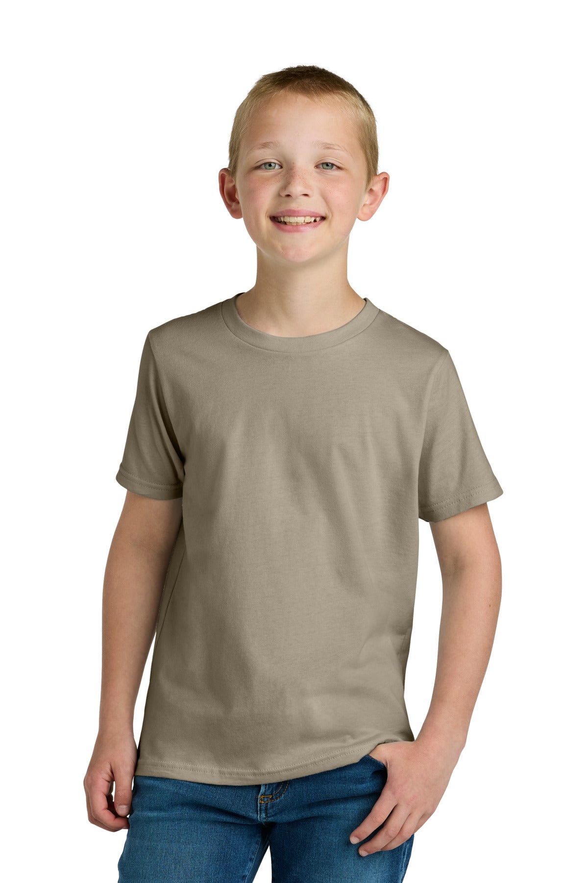 Next Level Apparel Youth Cotton Tee NL3310 in Tan