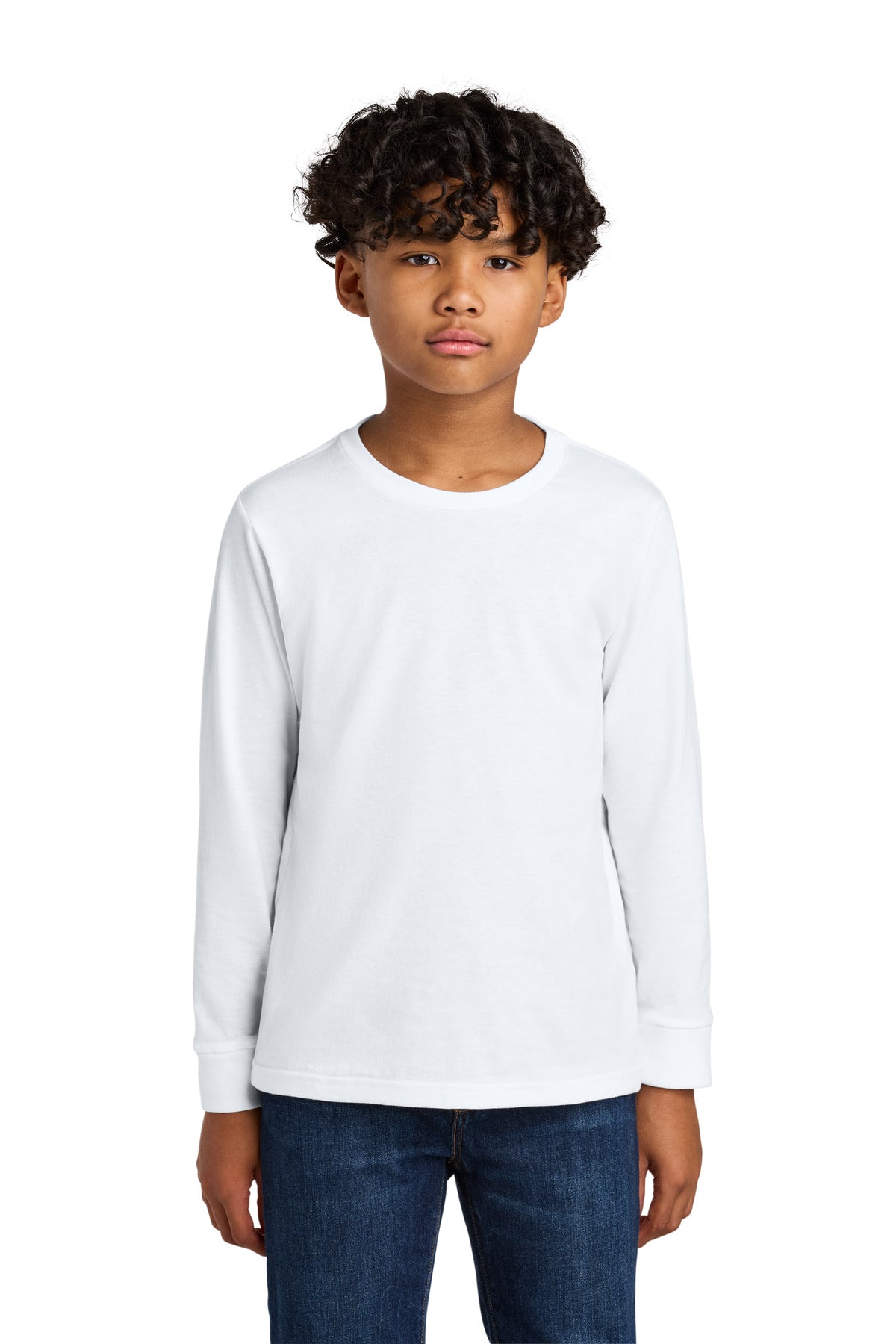 Next Level Apparel Youth Cotton Long Sleeve Tee NL3311 in White