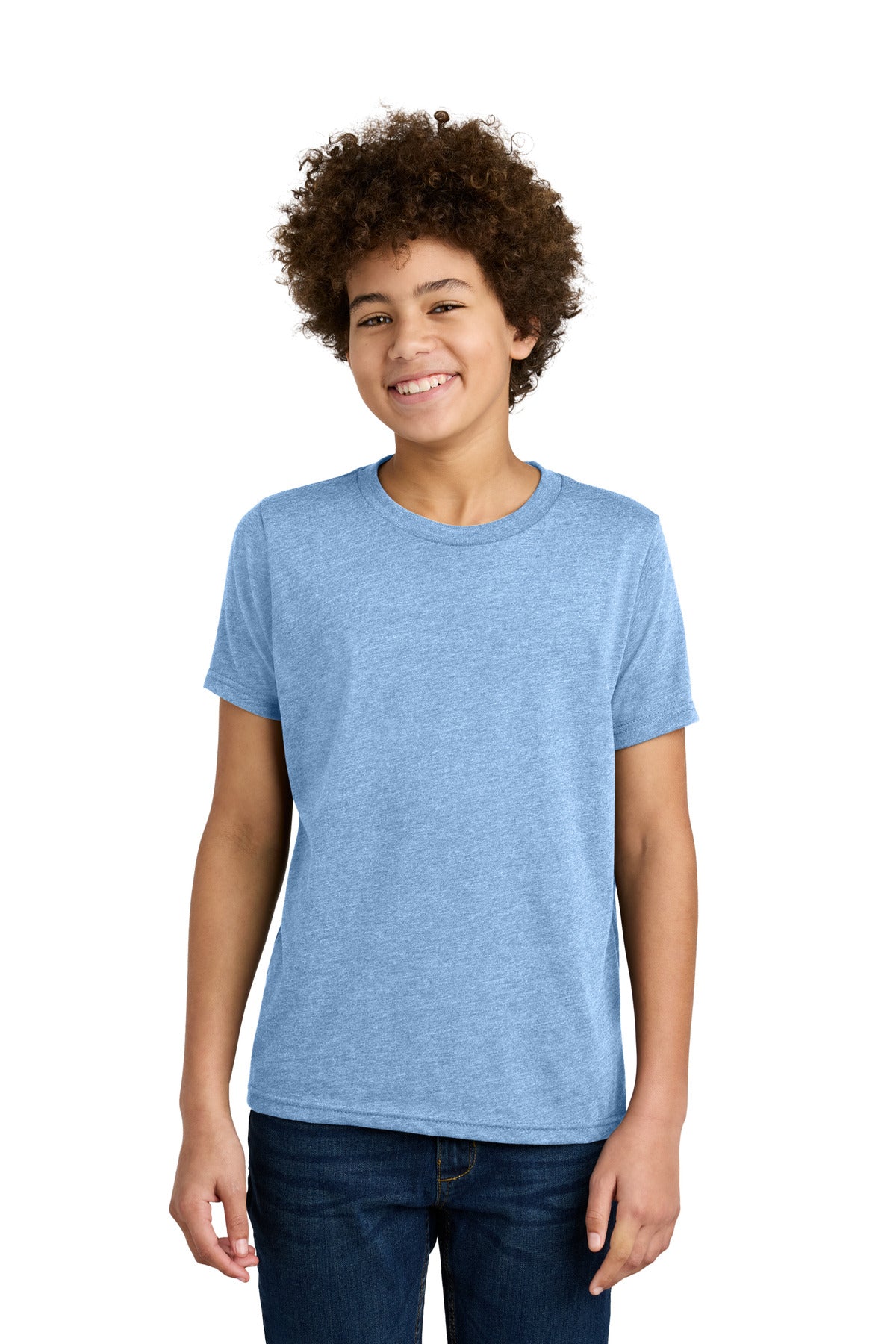 Next Level Apparel Youth CVC Tee NL3312 in Heather Columbia Blue