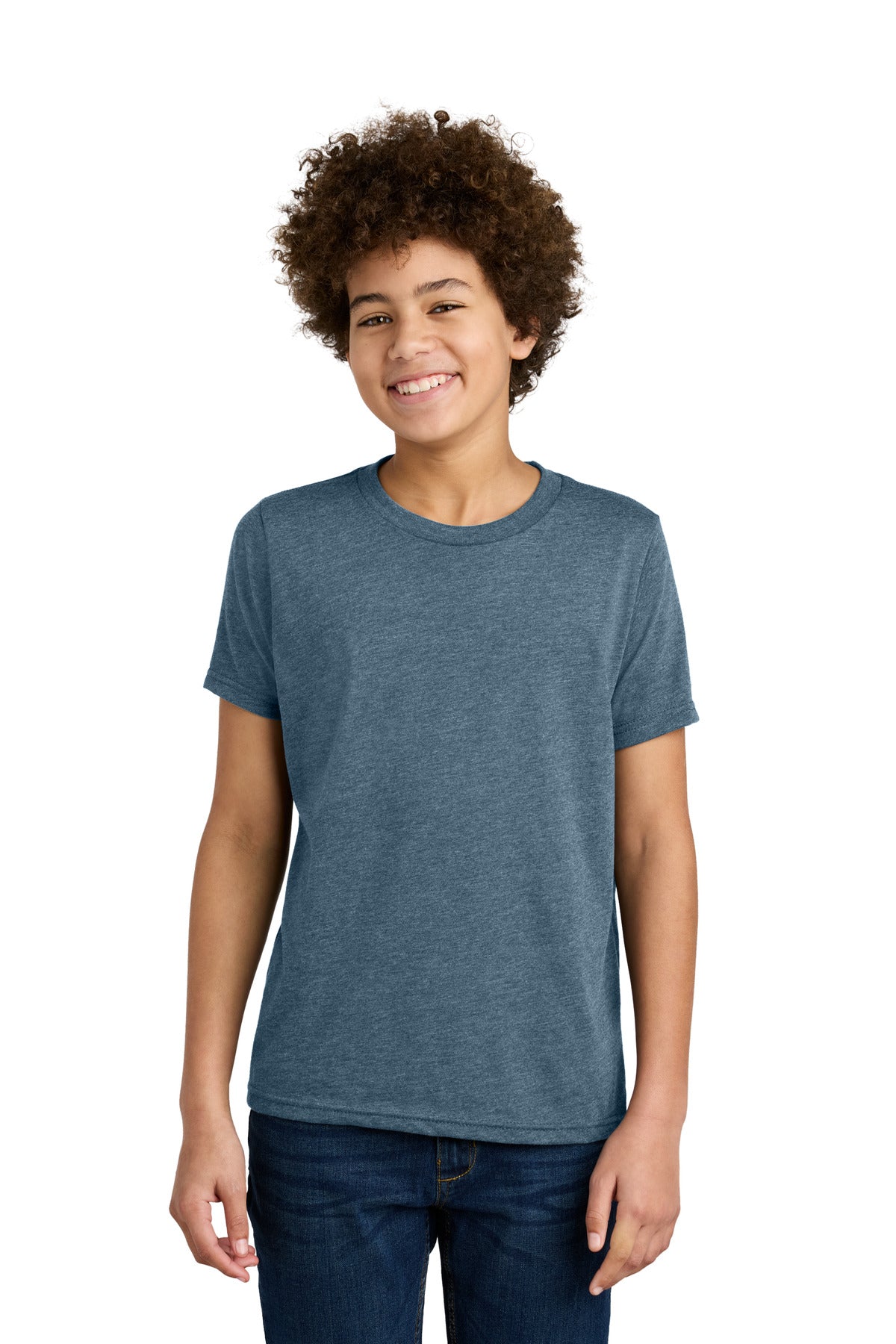 Next Level Apparel Youth CVC Tee NL3312 in Heather Slate Blue