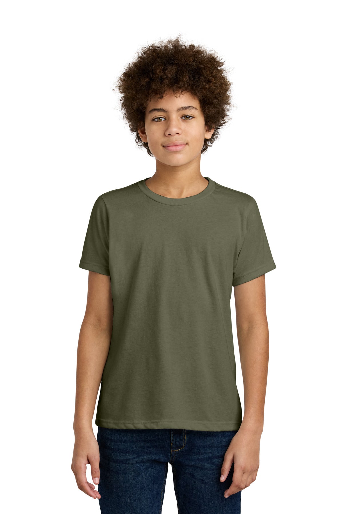 Next Level Apparel Youth CVC Tee NL3312 in Military Green