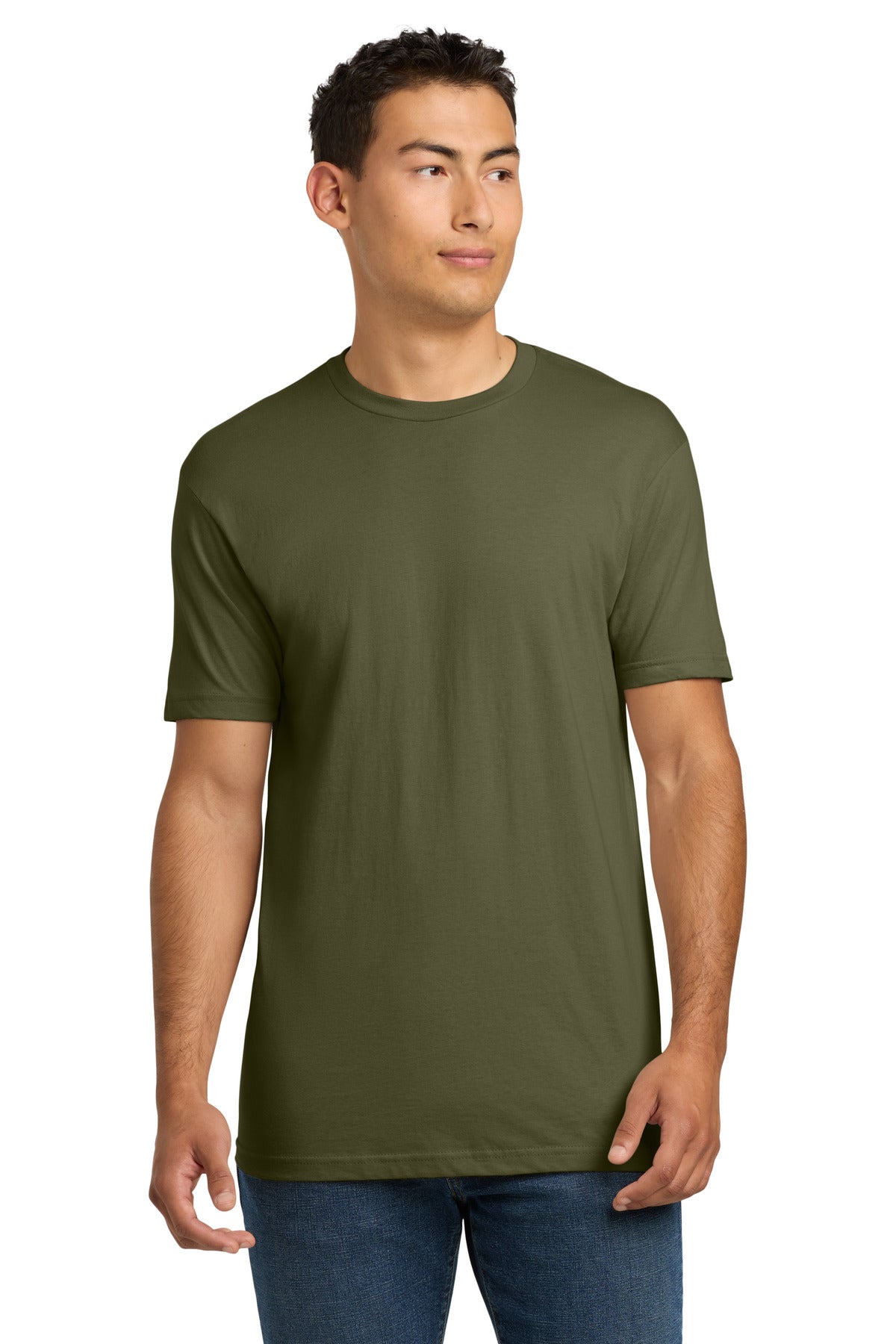 Next Level Apparel Adult Cotton Tee. NL3600 in Military Green