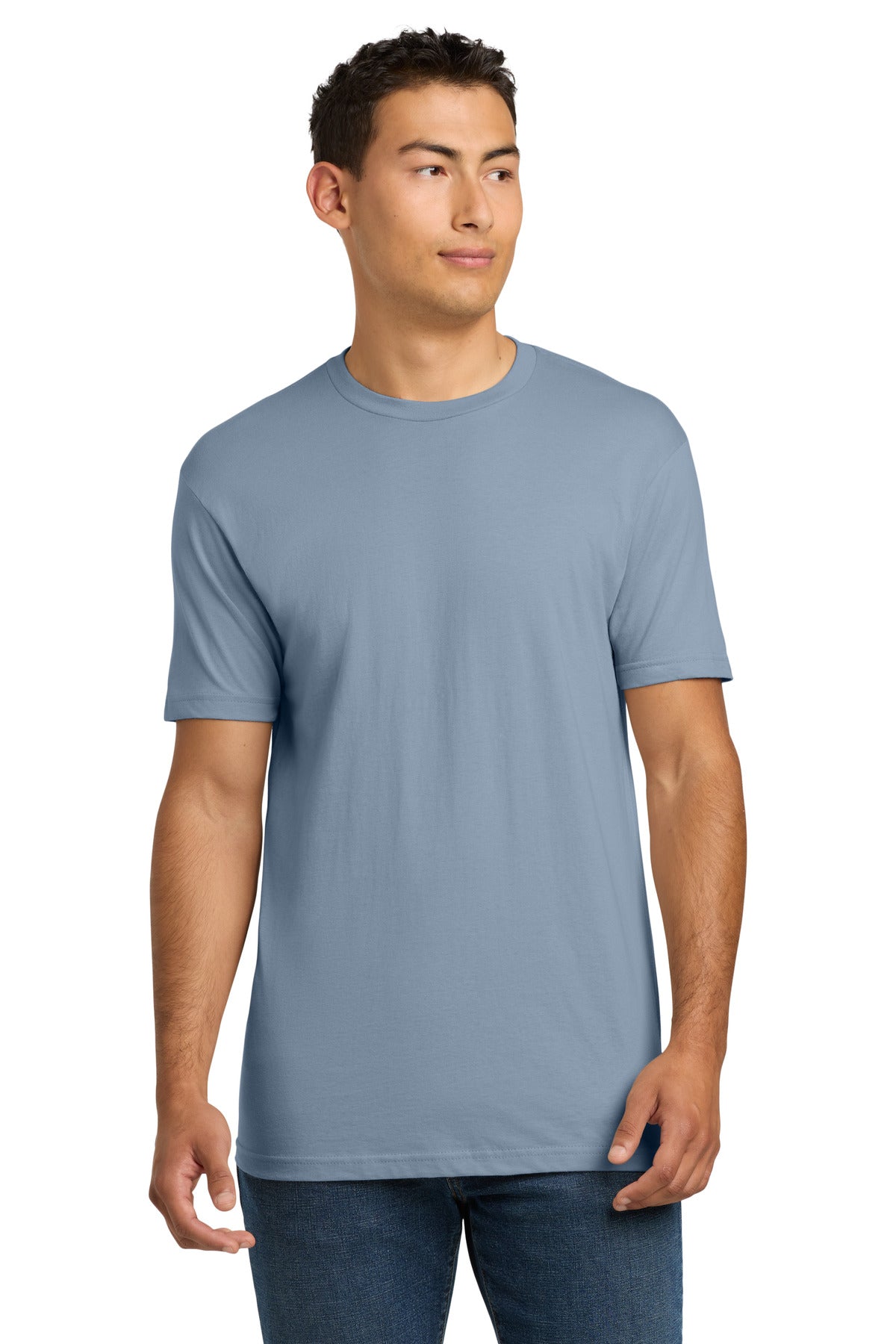 Next Level Apparel Adult Cotton Tee. NL3600 in Stonewash Denim